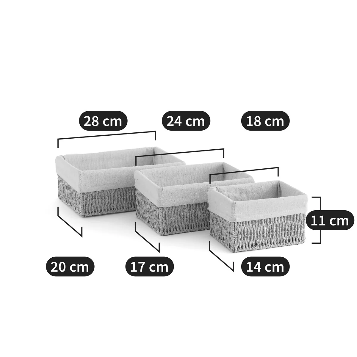 Set of 3 Papeli Paper Rope Baskets – image 5