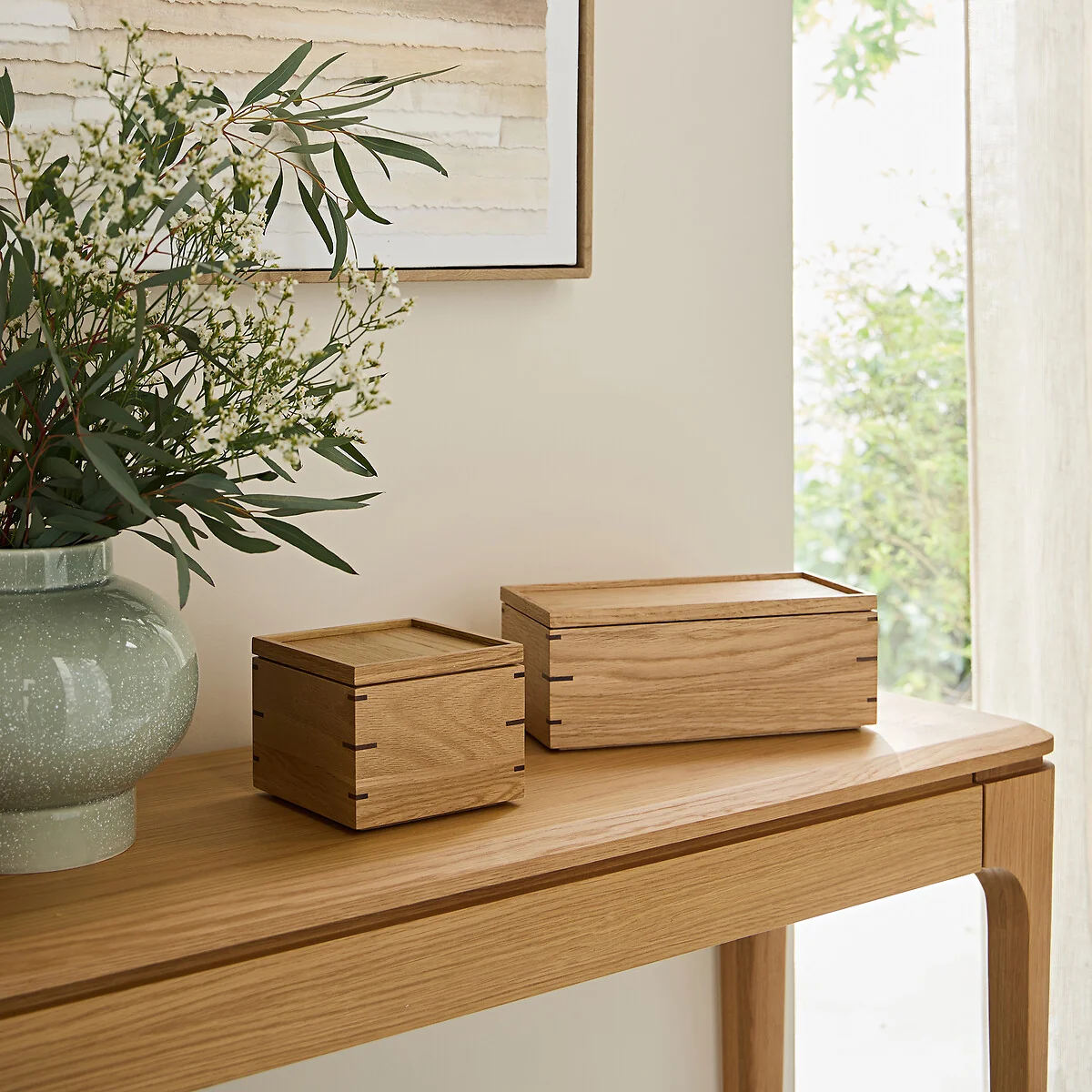 Hibashi Natural Solid Oak Square Storage Box – image 2