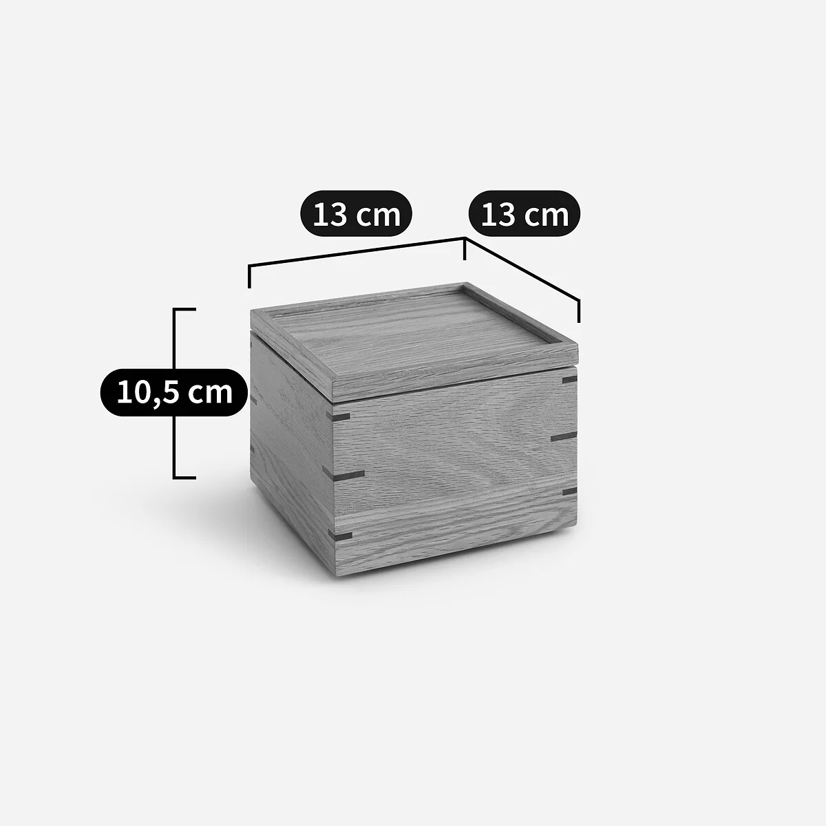 Hibashi Natural Solid Oak Square Storage Box – image 6
