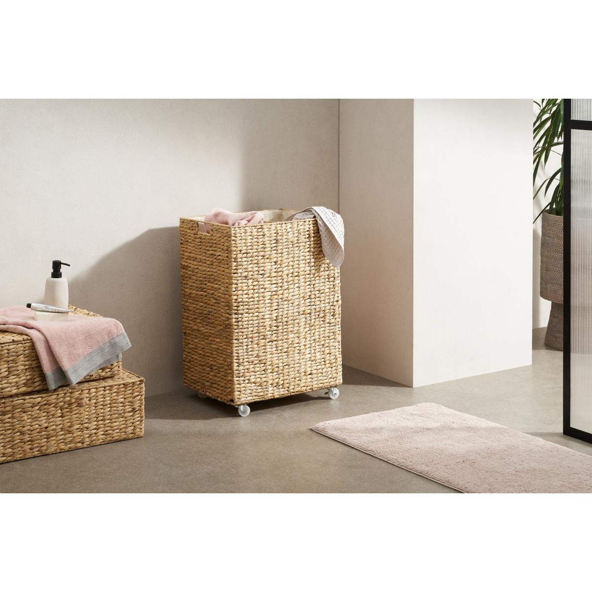 Dae Water Hyacinth 2-Section Laundry Cart, Natural – image 3