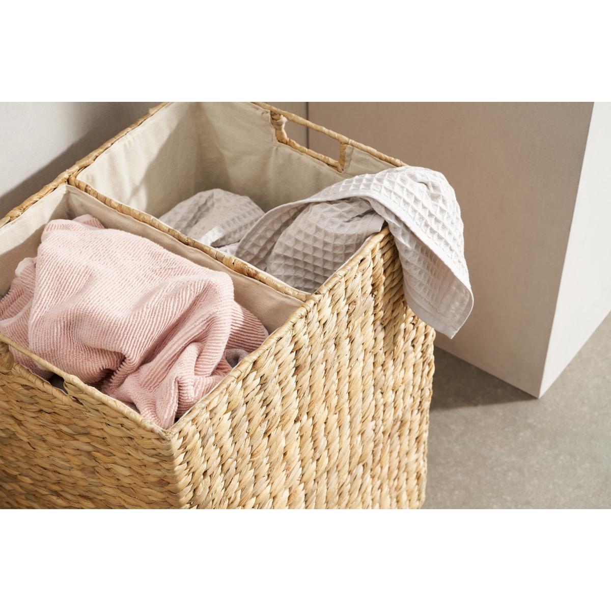 Dae Water Hyacinth 2-Section Laundry Cart, Natural – image 4