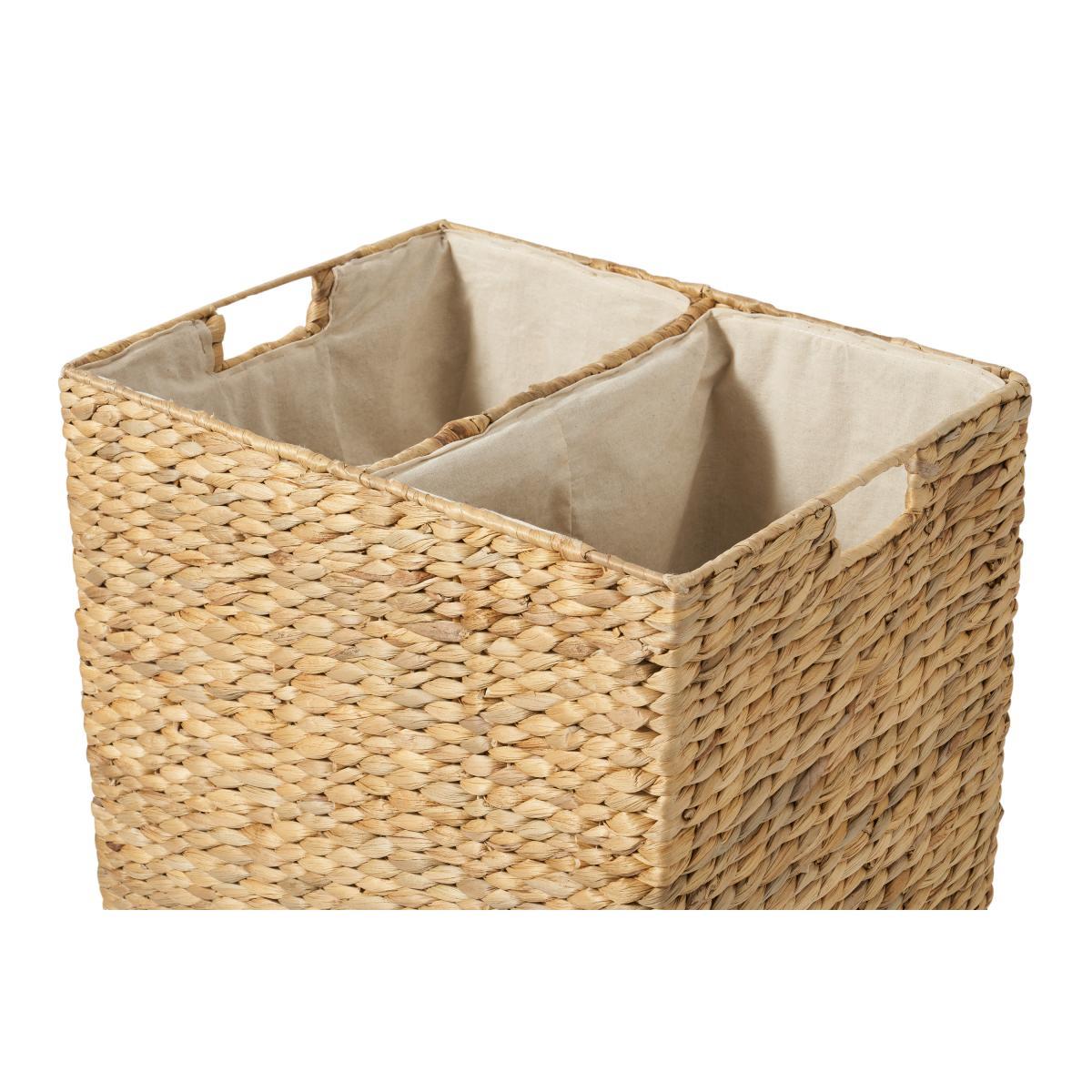 Dae Water Hyacinth 2-Section Laundry Cart, Natural – image 5