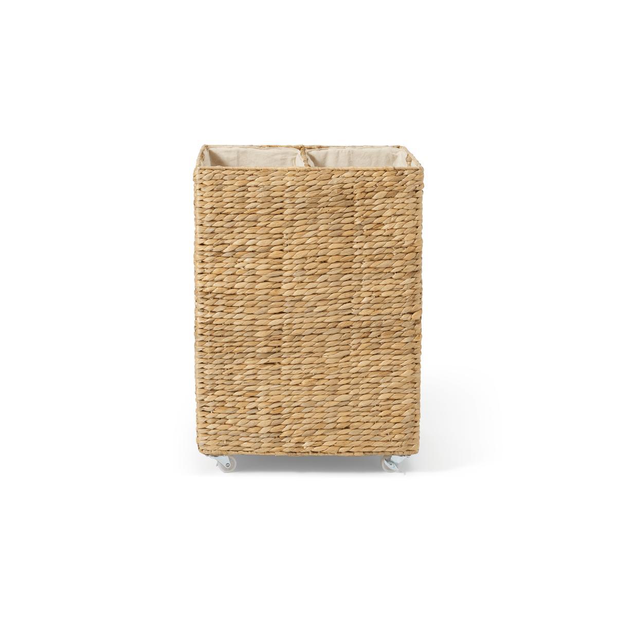 Dae Water Hyacinth 2-Section Laundry Cart, Natural – image 6
