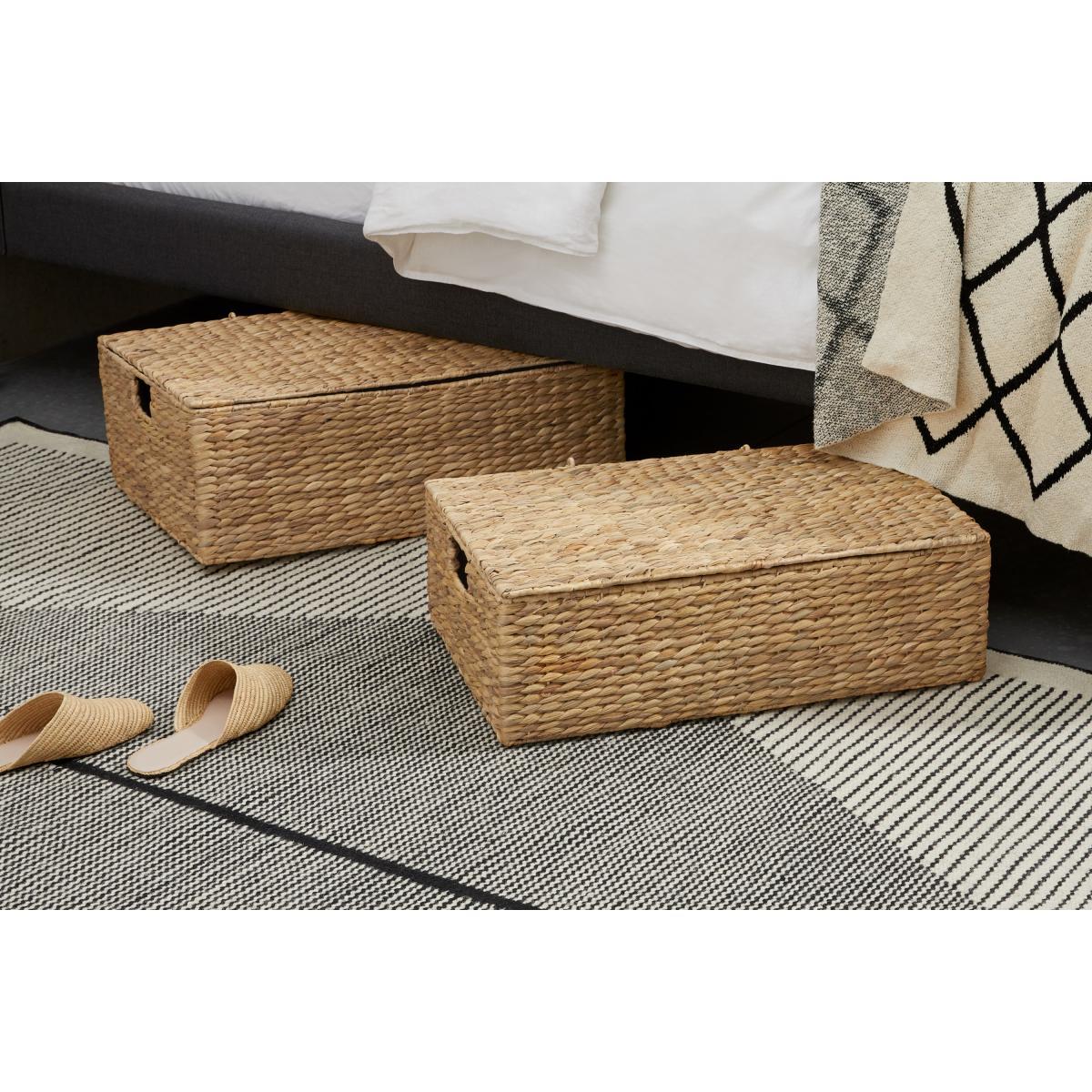 Dae Set of 2 Underbed Water Hyacinth Storage Trunks, Multi – image 3