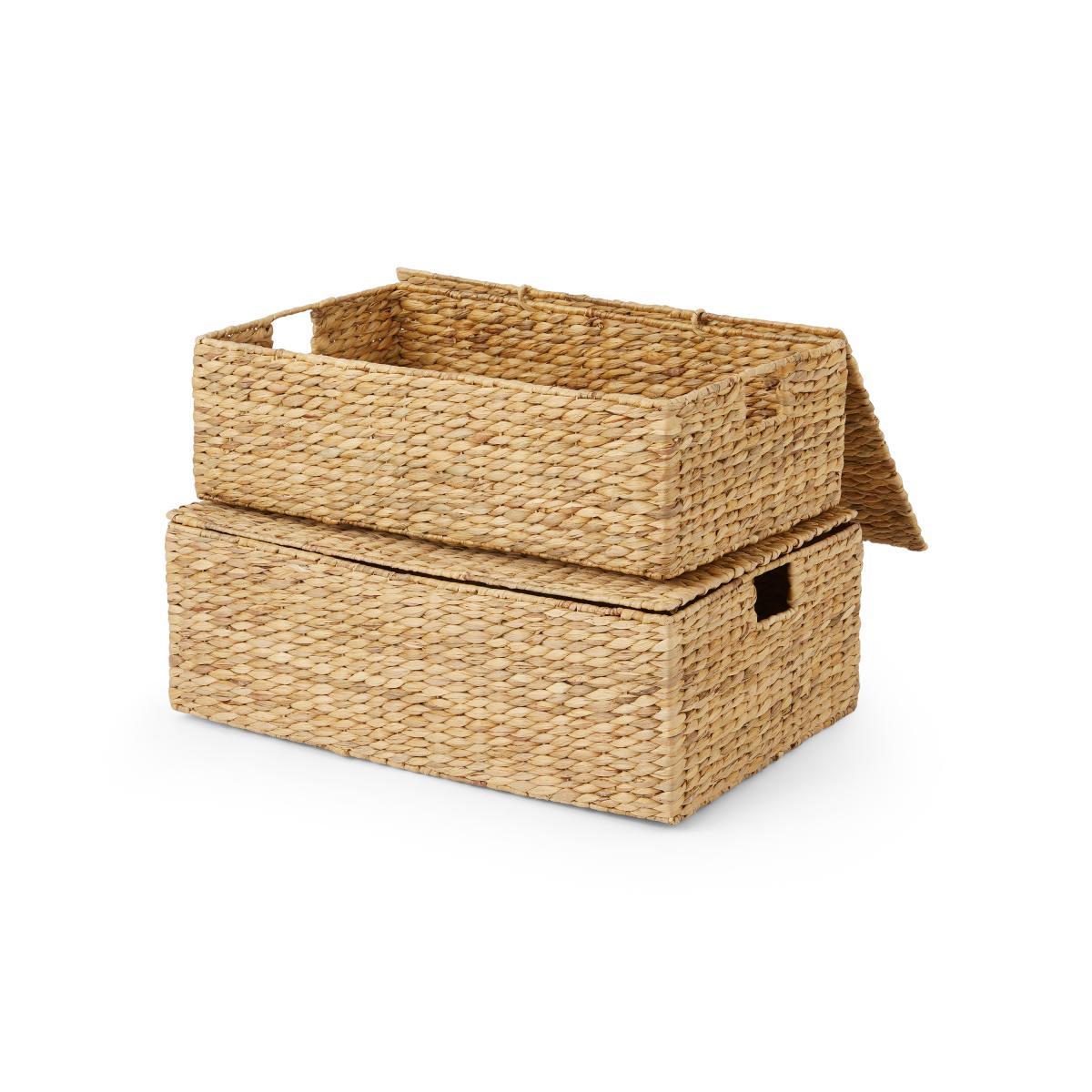Dae Set of 2 Underbed Water Hyacinth Storage Trunks, Multi – image 5