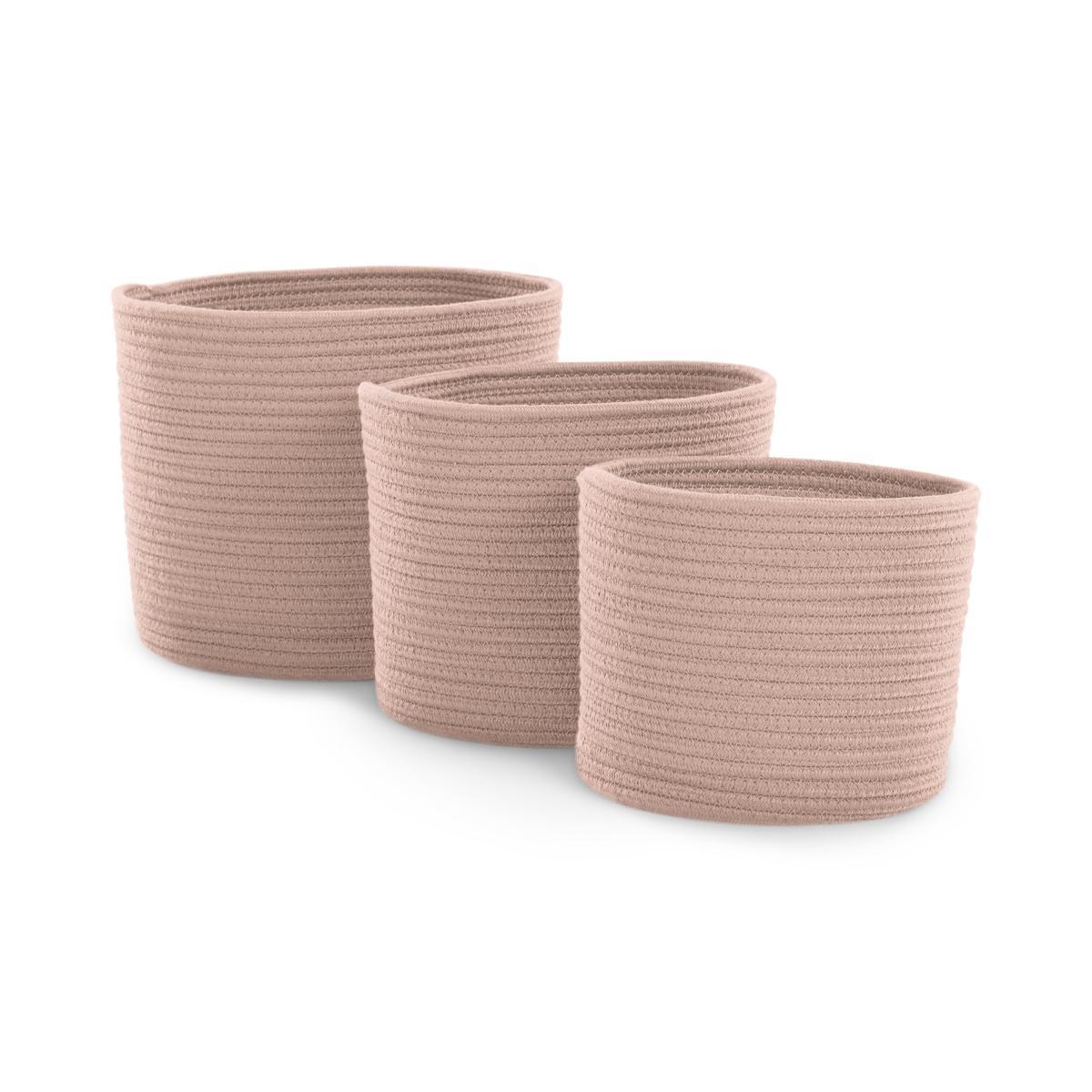 Toro Set of 3 Rope Baskets, Soft Pink – image 2