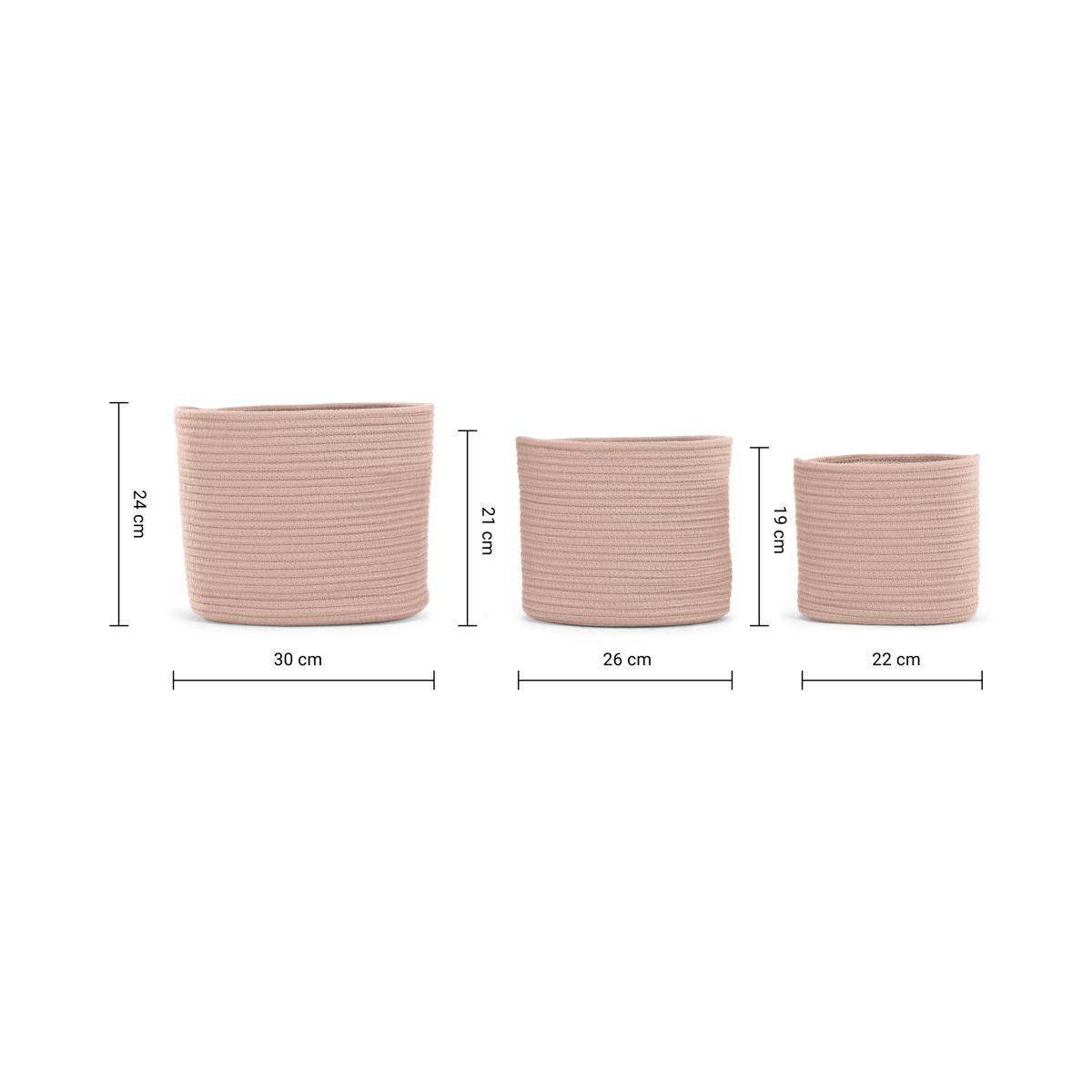 Toro Set of 3 Rope Baskets, Soft Pink – image 7