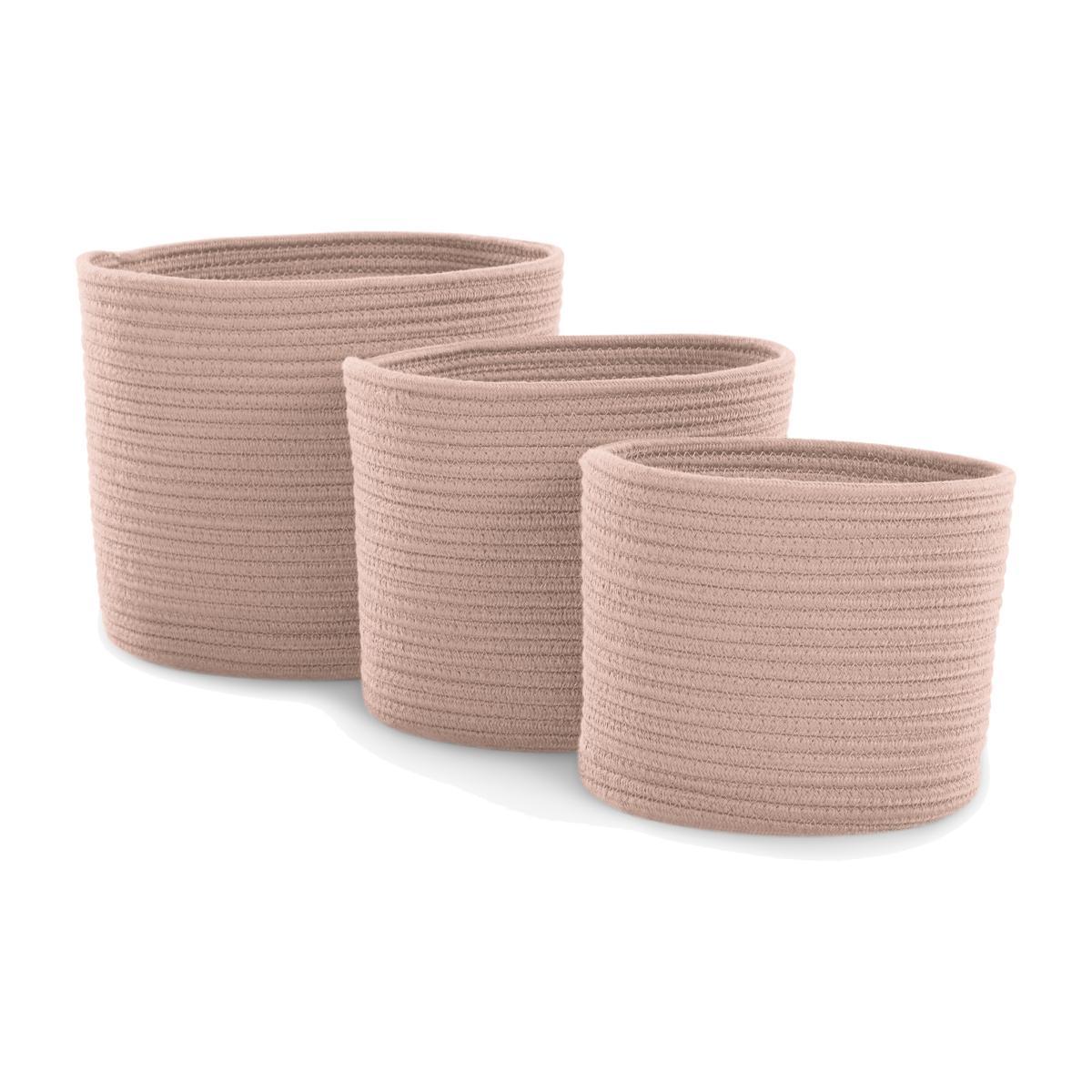 Toro Set of 3 Rope Baskets, Soft Pink – image 1