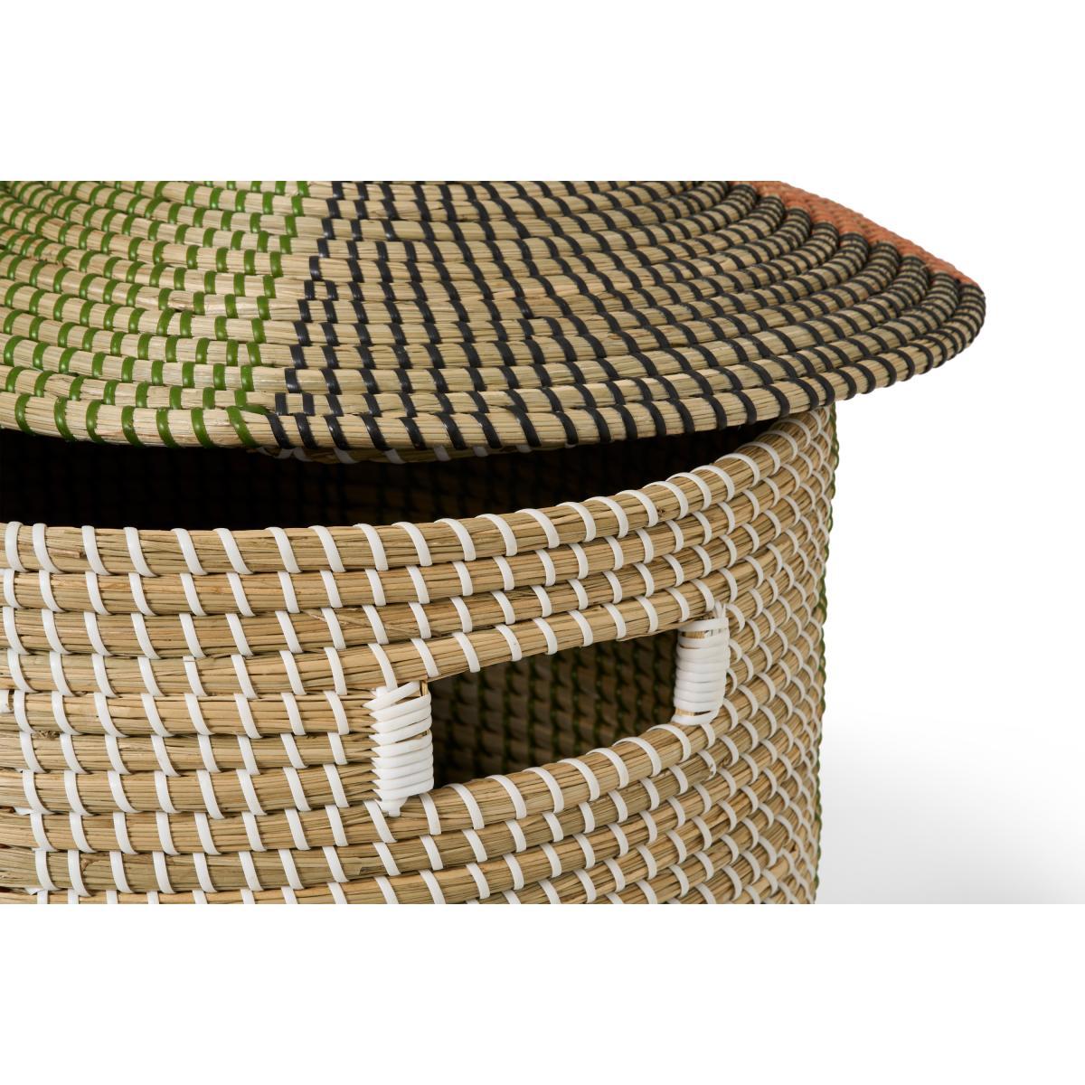 Havana Laundry Basket, Burnt Orange & Khaki Green Natural Seagrass – image 6