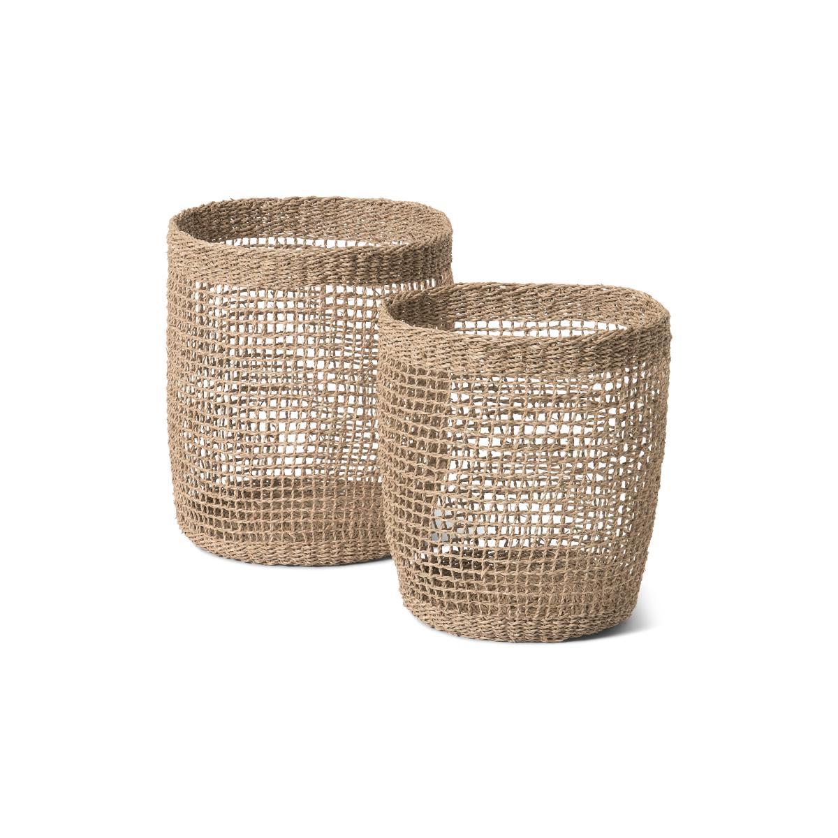Lau Set of 2 Open Weave Baskets, Natural Seagrass – image 2