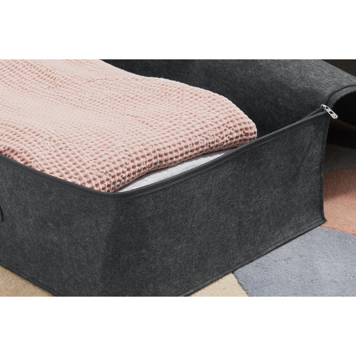 Bask Set of 2 Underbed Felt Storage Trunks, Charcoal – image 4