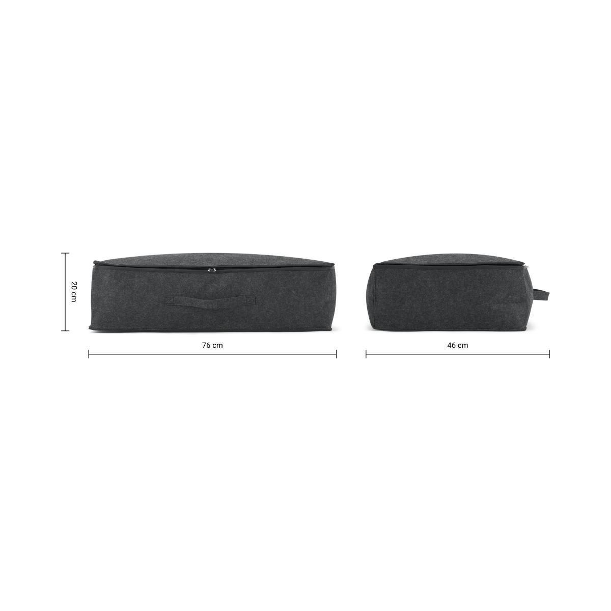 Bask Set of 2 Underbed Felt Storage Trunks, Charcoal – image 9