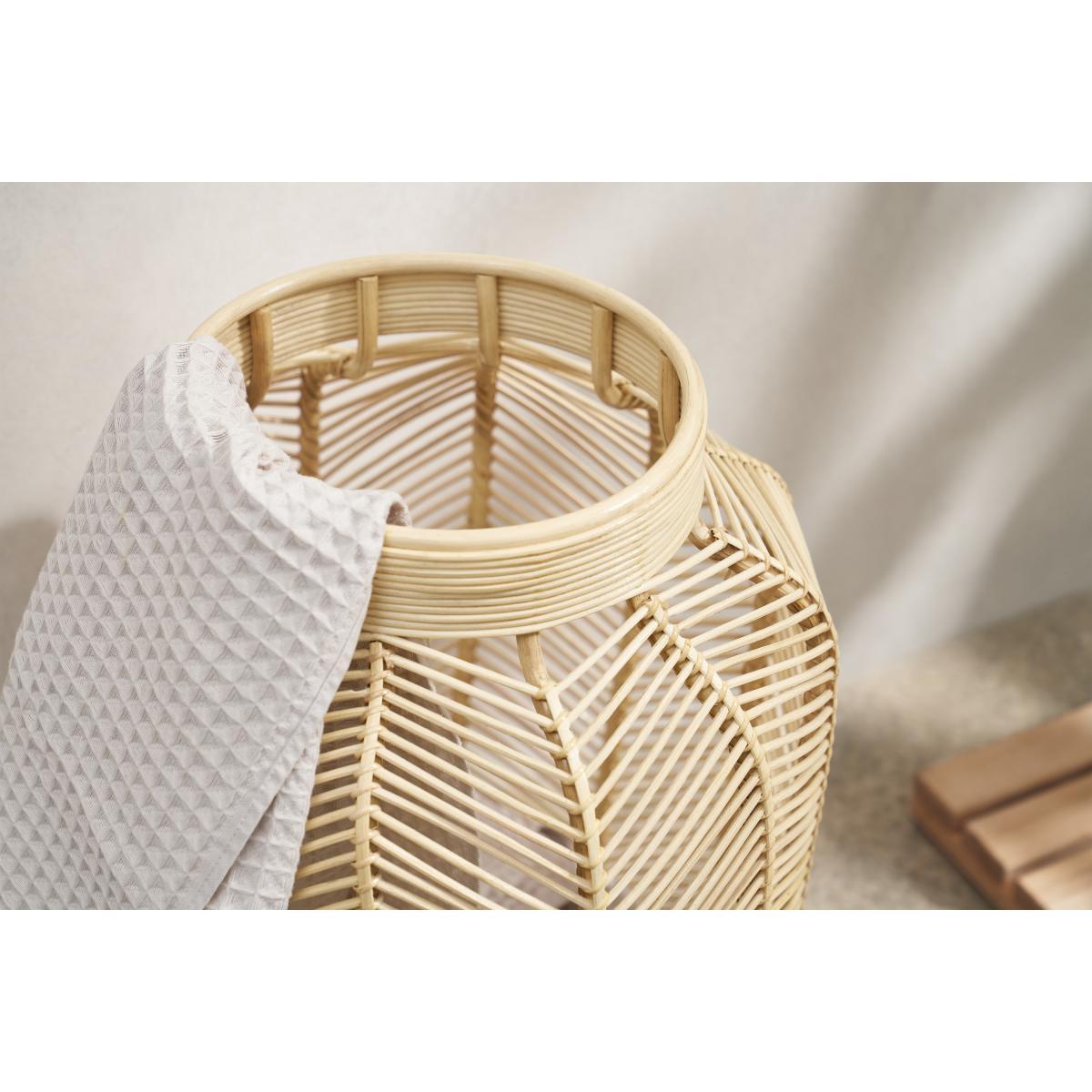 Kojo Chevron Laundry Basket, Natural – image 4