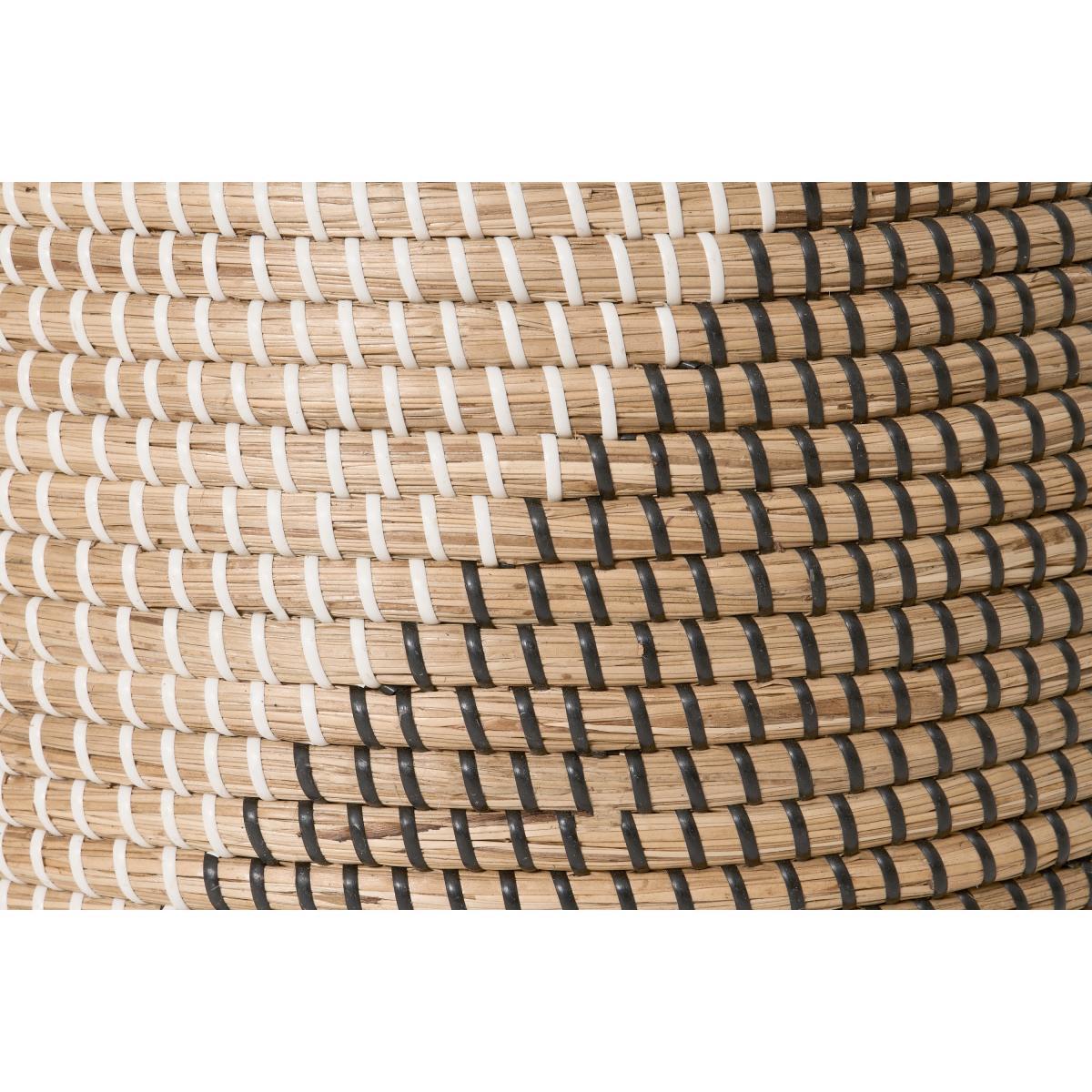 Roare Slant Laundry Basket, Black & White Natural Seagrass – image 7