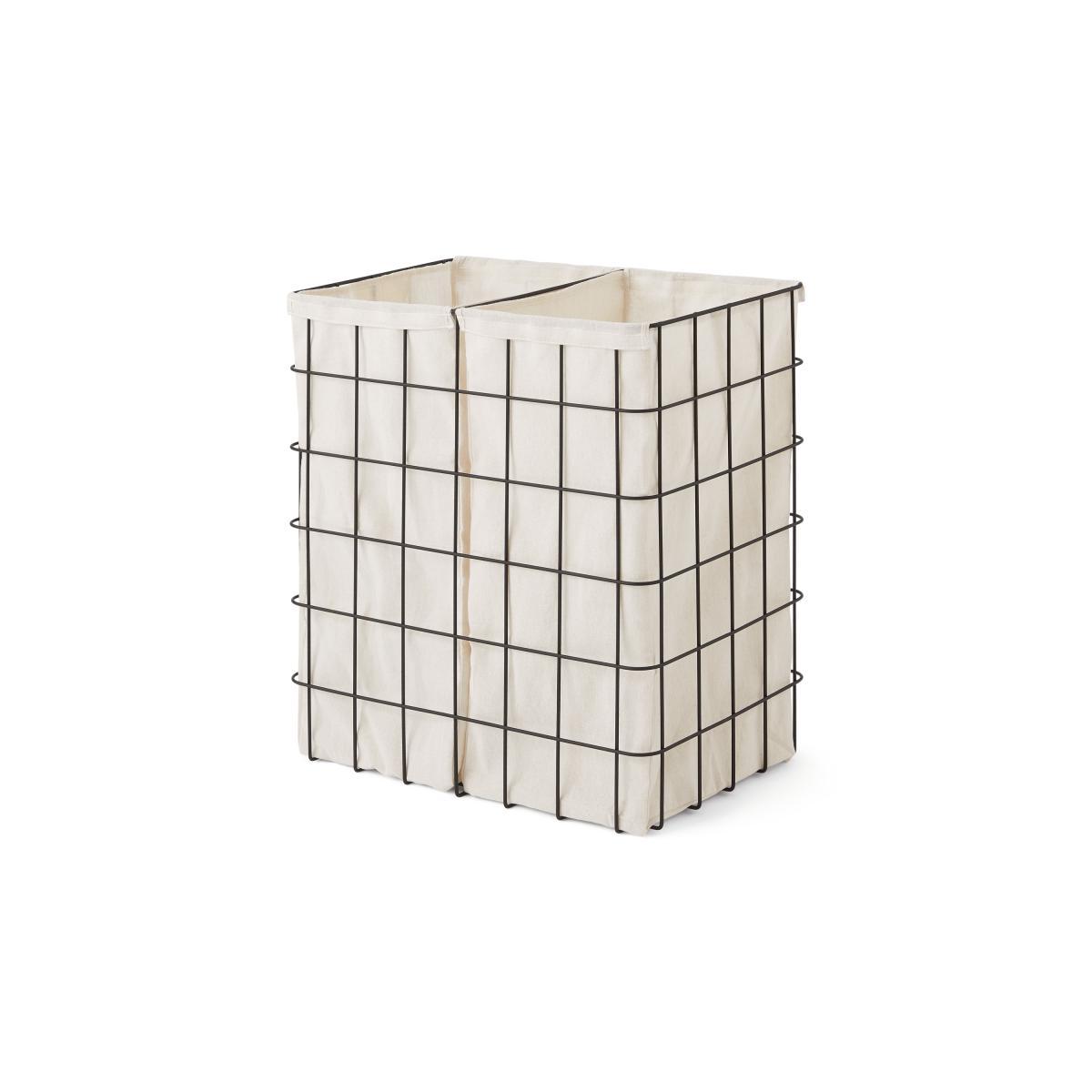 Moss Double Laundry Basket, Black – image 2