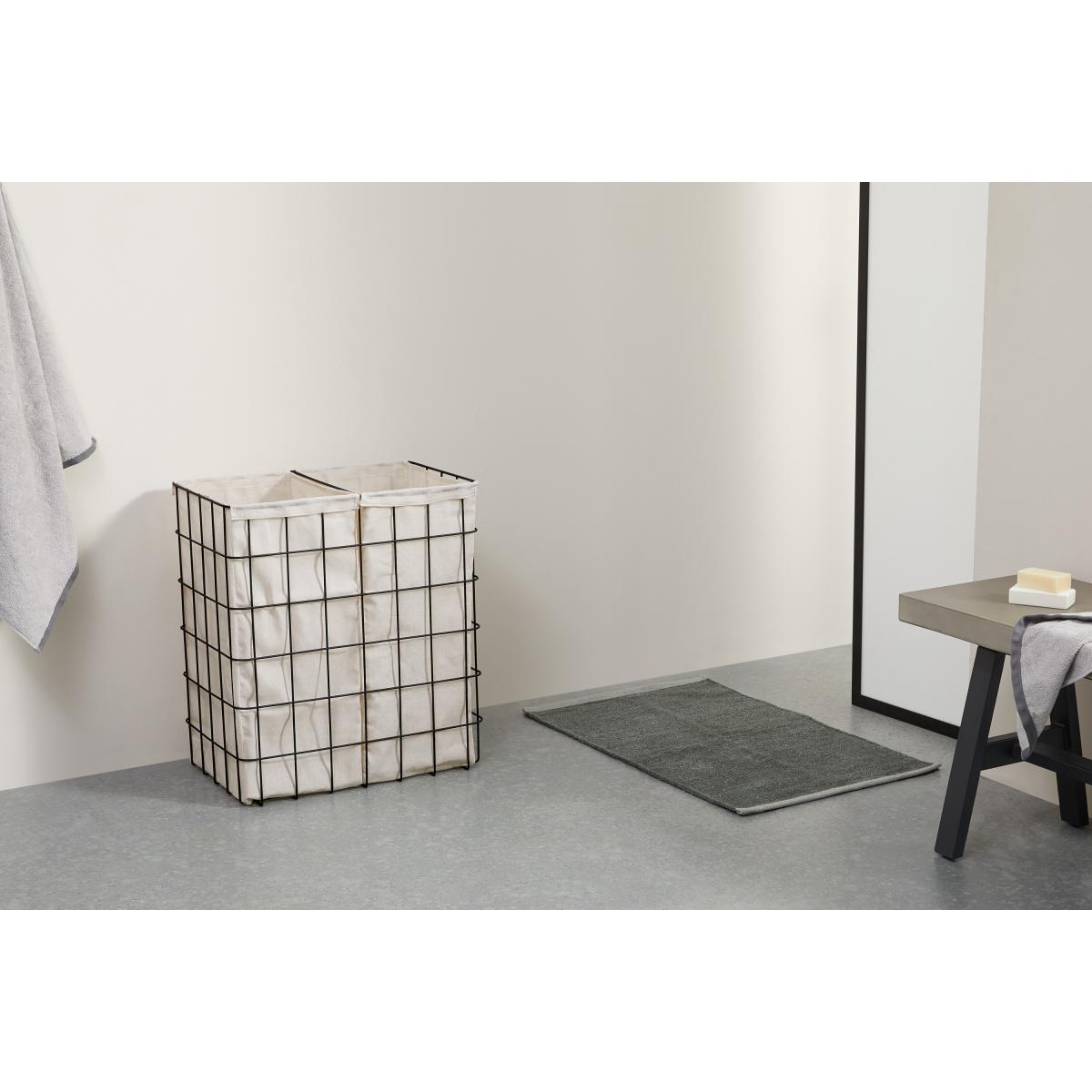 Moss Double Laundry Basket, Black – image 3