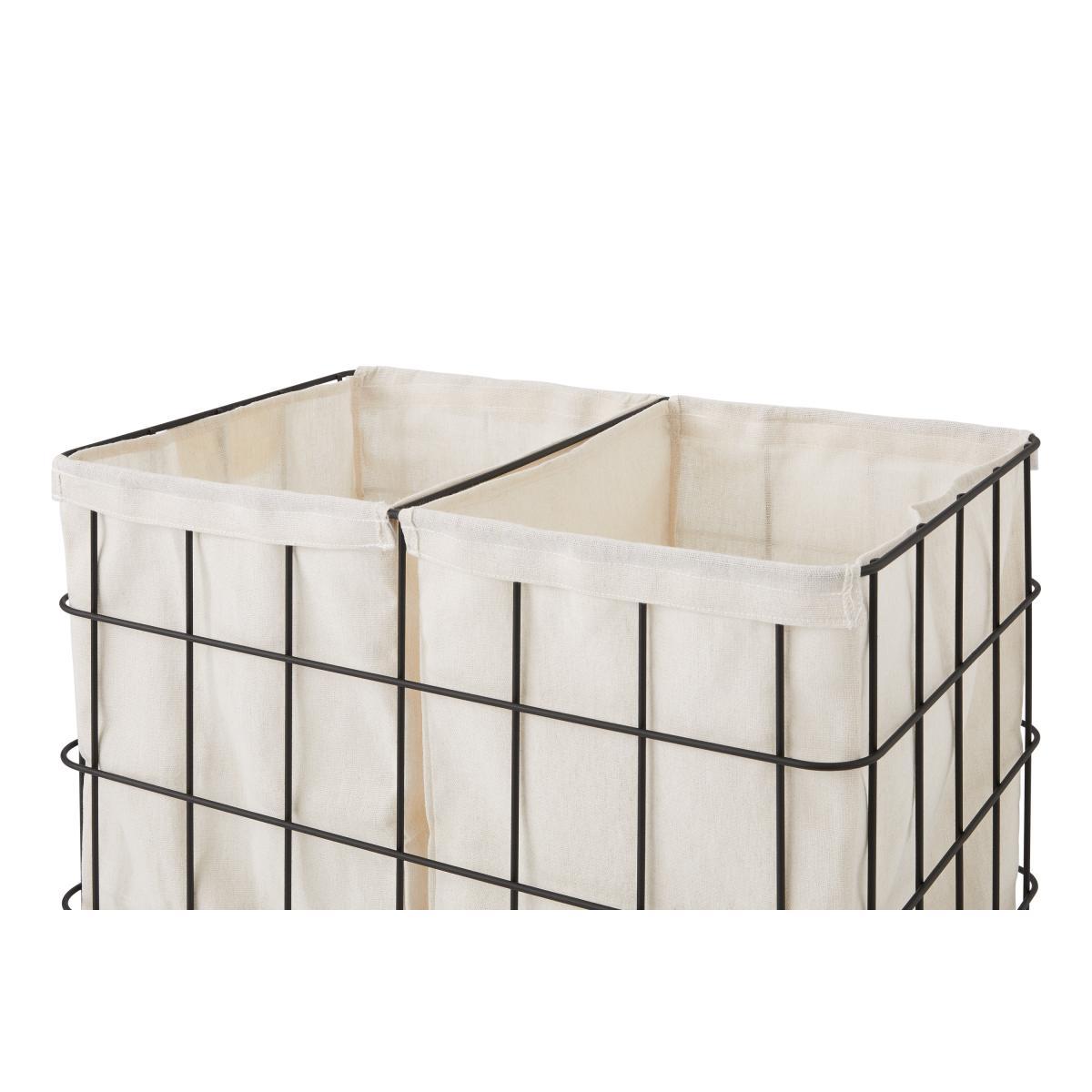 Moss Double Laundry Basket, Black – image 5