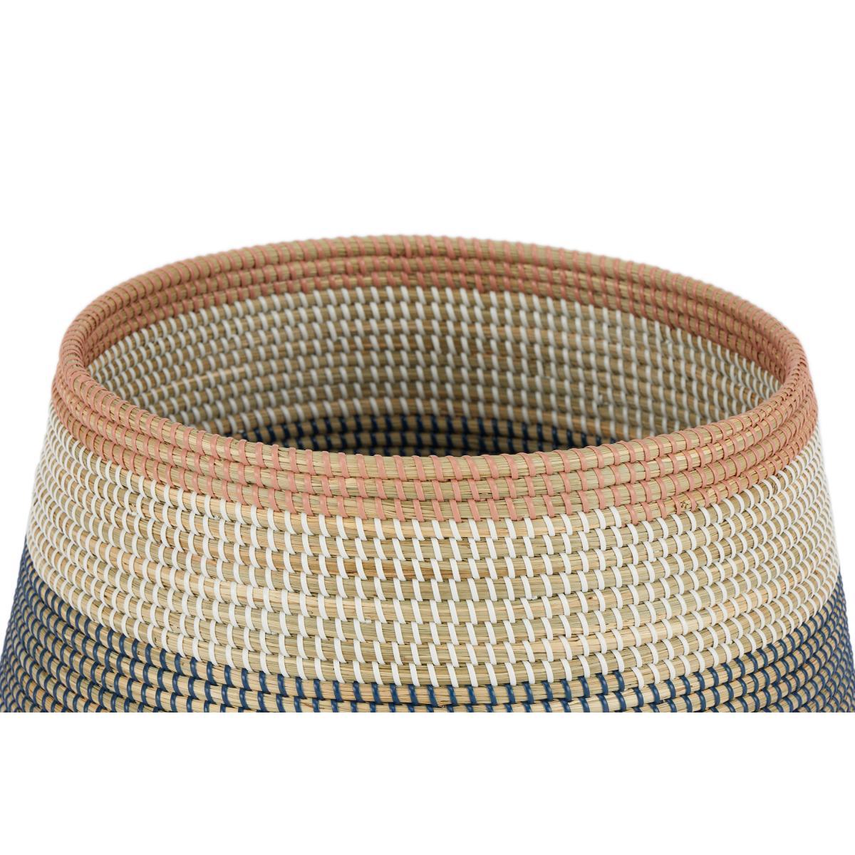 Cam Seagrass Storage Basket, Pink & Navy Blue – image 5