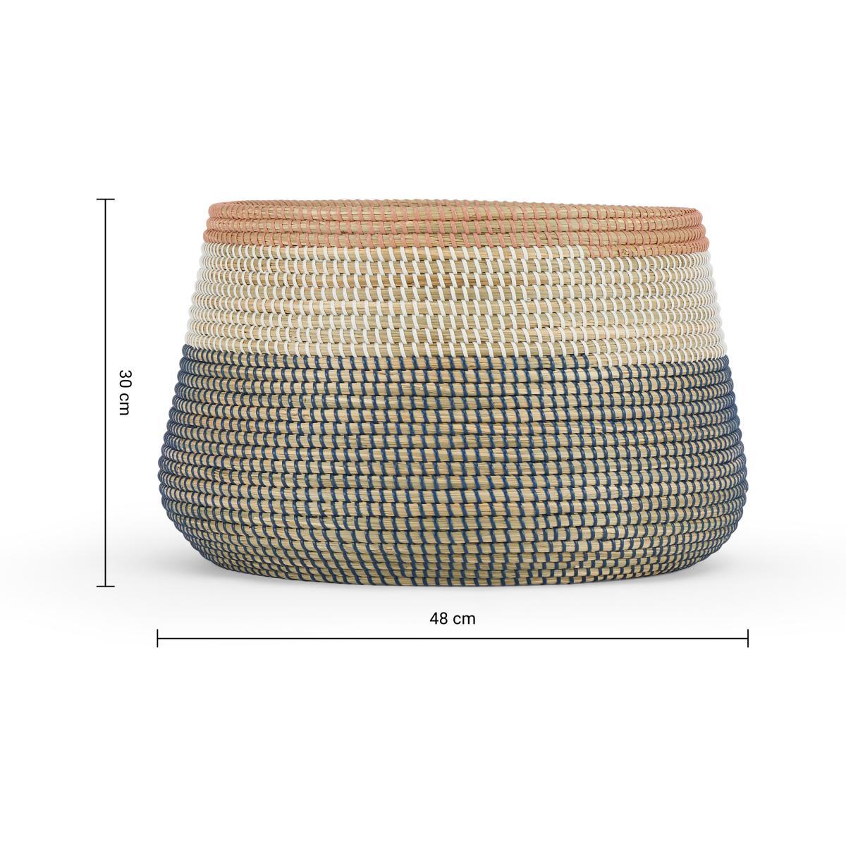 Cam Seagrass Storage Basket, Pink & Navy Blue – image 8