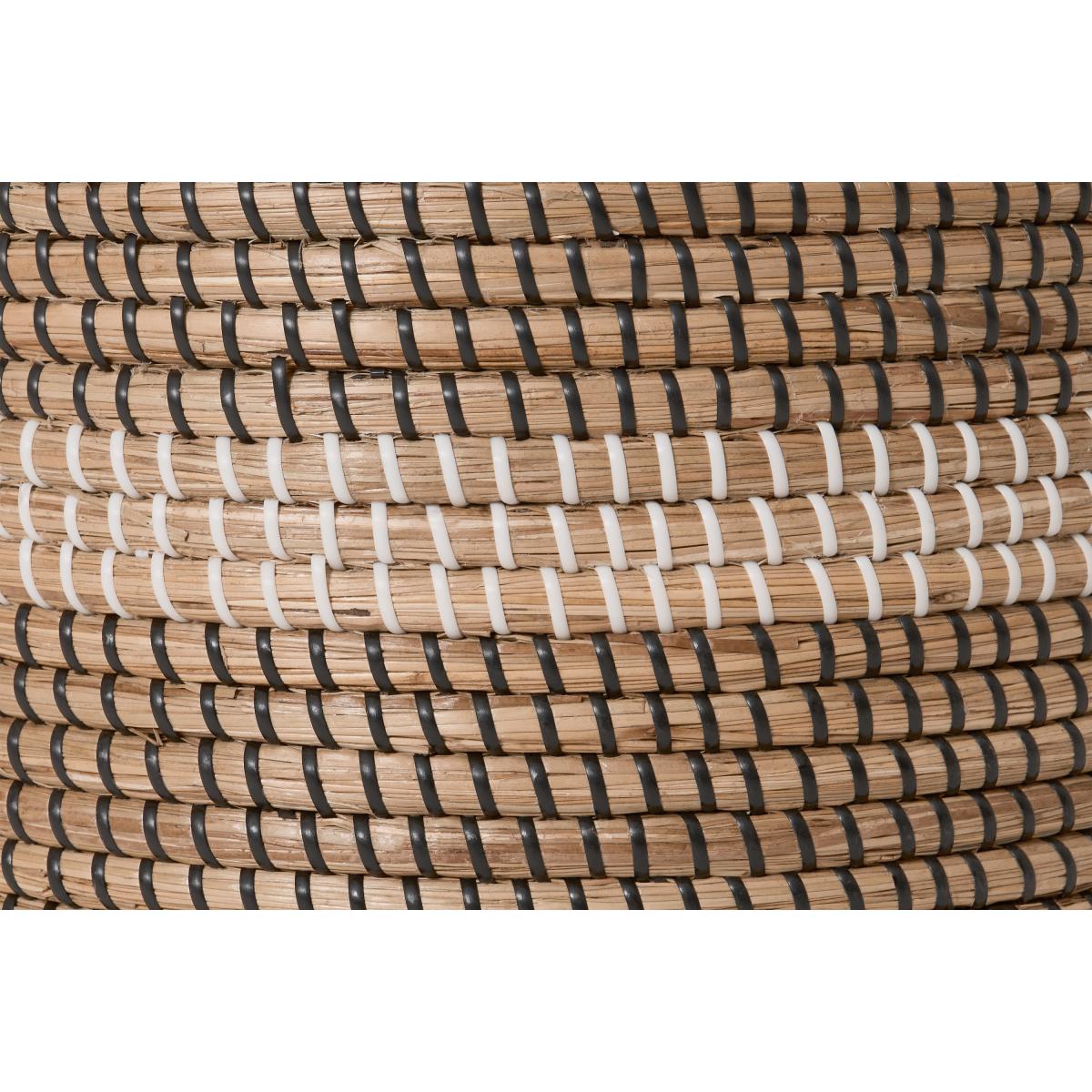 Charra Striped Laundry Basket, Black & White Natural Seagrass – image 7
