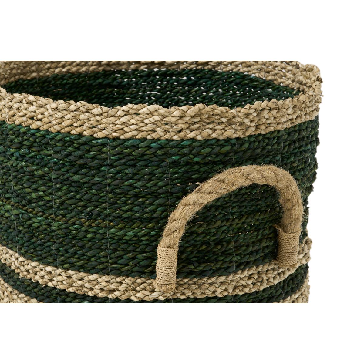 Nelly Set of 2 Striped Baskets, Green Seagrass – image 6