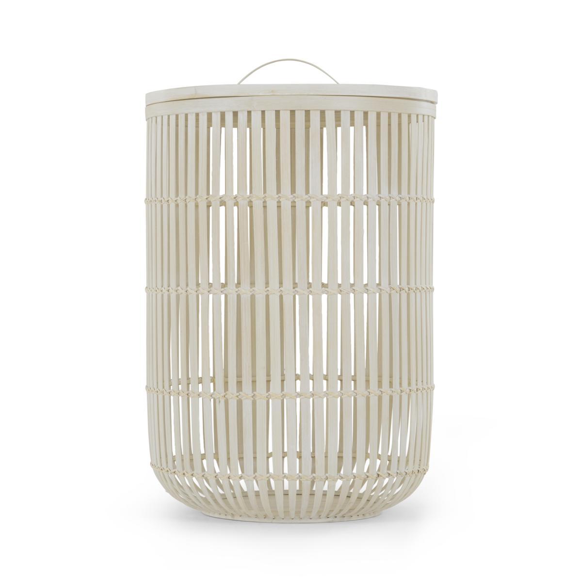 Kurino Bamboo Laundry Basket with Lid, Natural – image 2