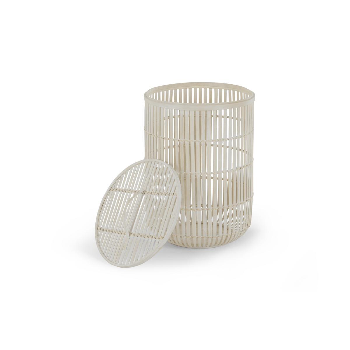 Kurino Bamboo Laundry Basket with Lid, Natural – image 3