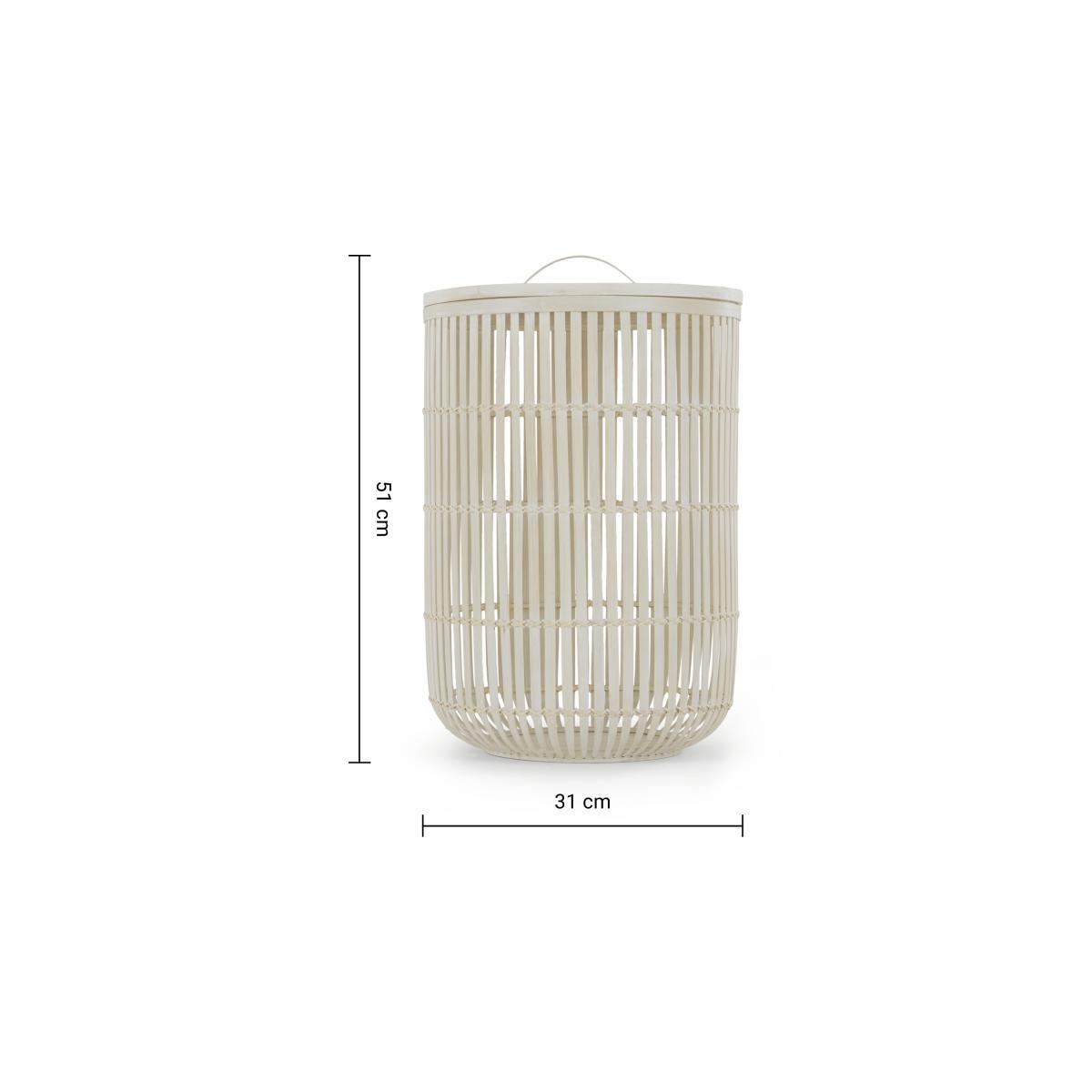Kurino Bamboo Laundry Basket with Lid, Natural – image 8