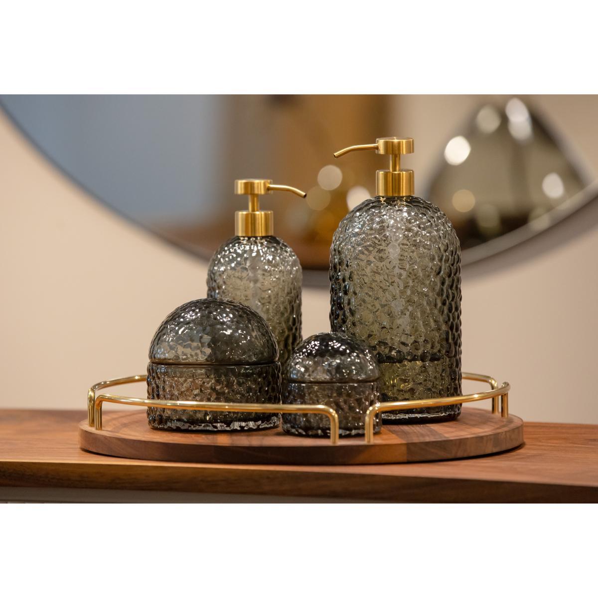 Arura Small Box - / Textured glass - Ø 7 x H 8 cm by AYTM Black – image 2