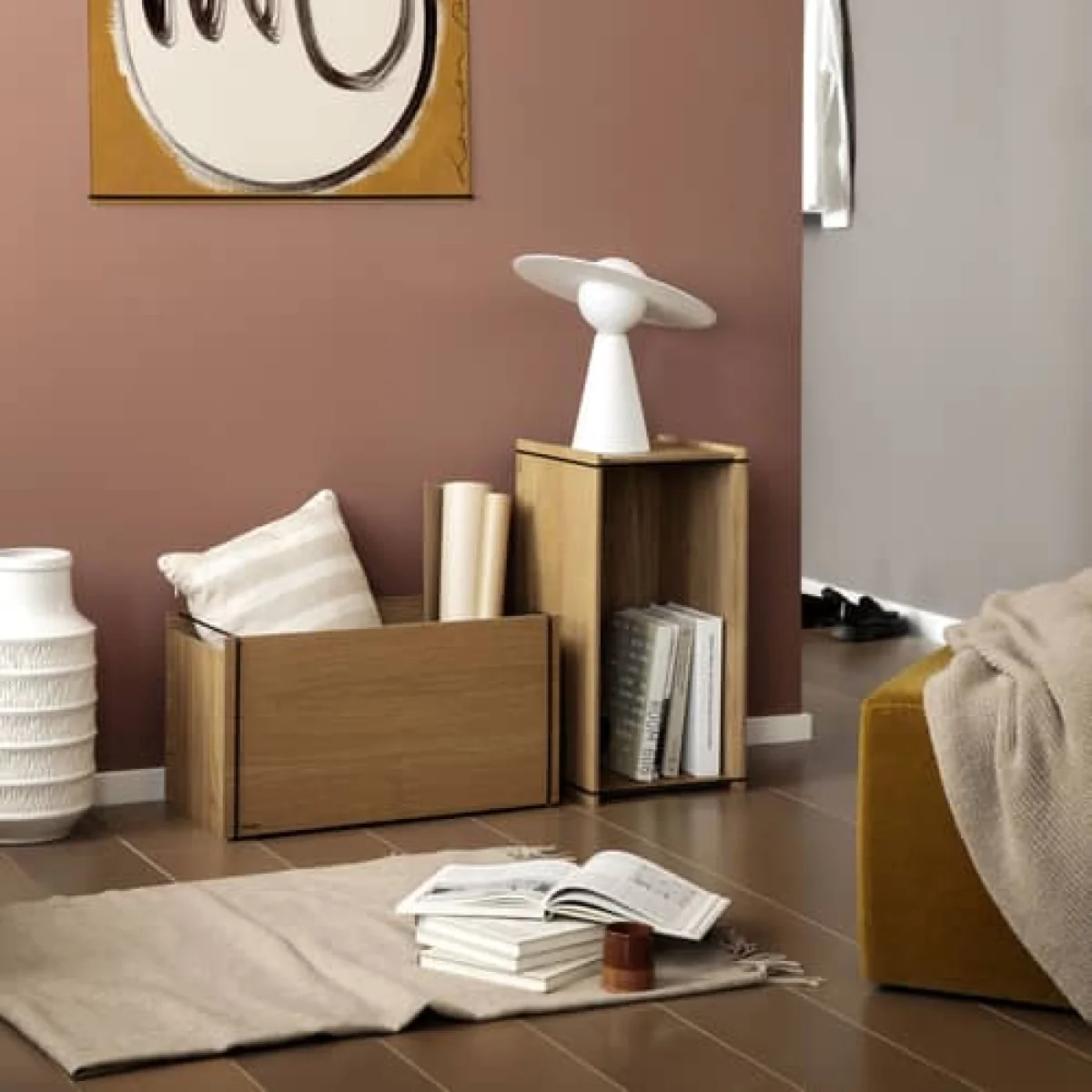 Storage Box Box natural wood / 60 x 31 x H 33 cm - MOEBE – image 4