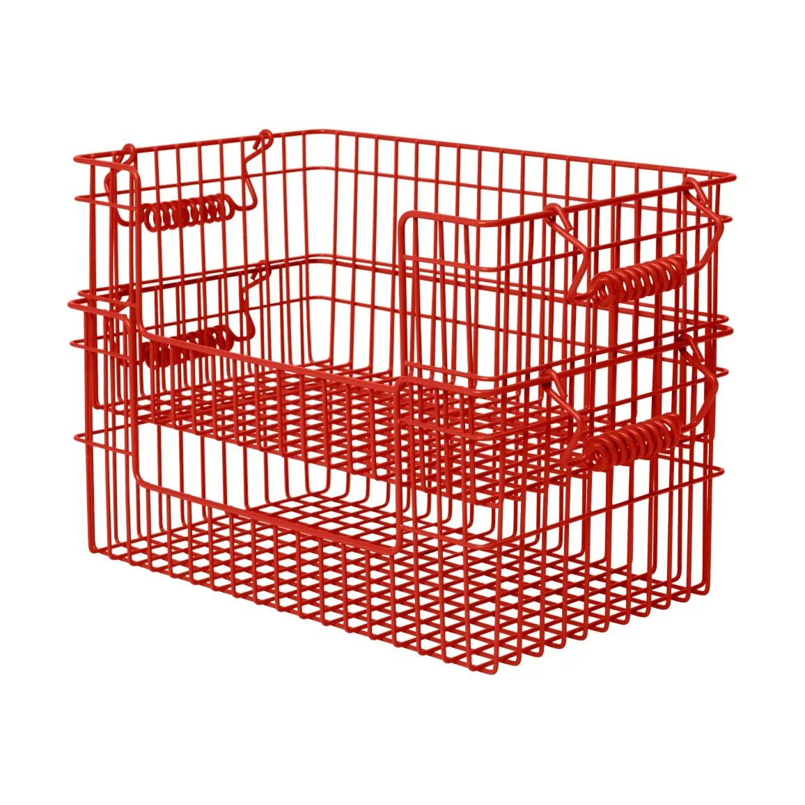 Ferm Living Cala stackable basket 2-pack Poppy red 28.7x18x13 cm – image 2