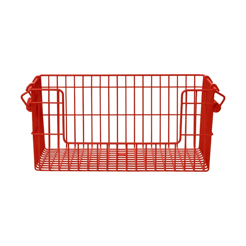 Ferm Living Cala stackable basket 2-pack Poppy red 28.7x18x13 cm – image 3