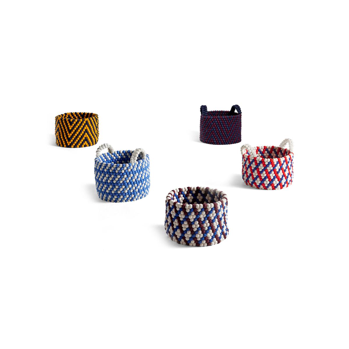HAY Bead basket with handle Red basket weave small – image 5
