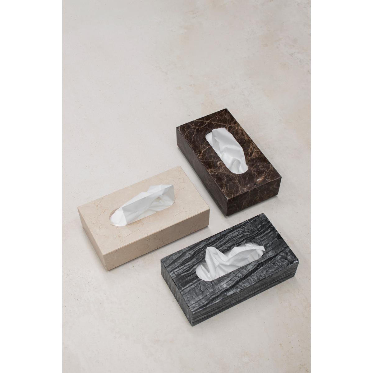 Mette Ditmer Marble tissue box 14x25.5 cm Black-Grey – image 4