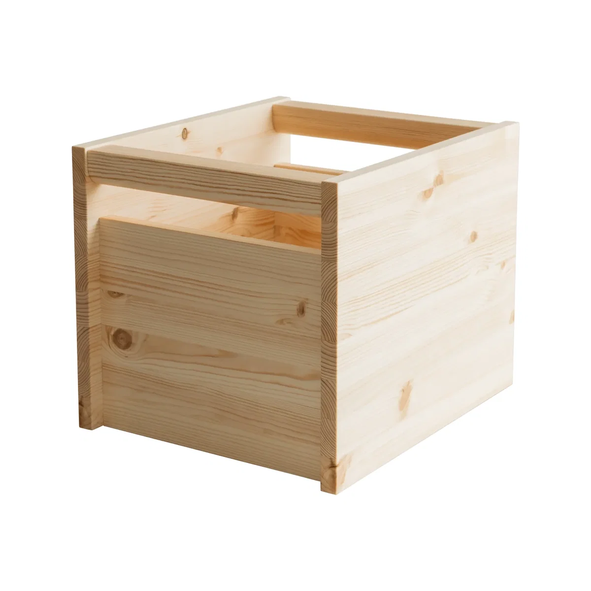 Vaarnii 020 Koppa Crate storage box Oil-waxed pine large 38x43x36 cm – image 1