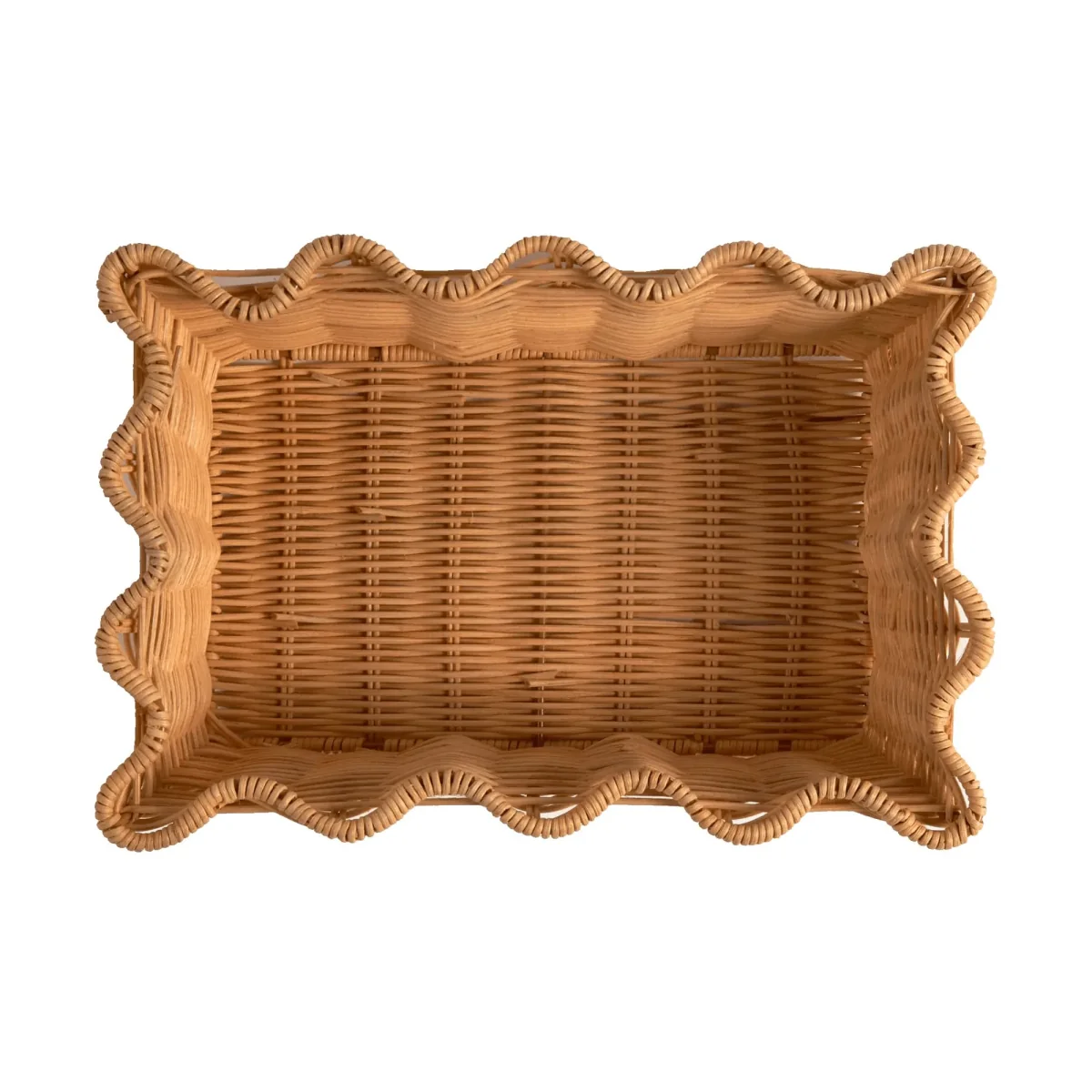 Pick a Poppy Scallop Rattan basket Natural 20x30 cm – image 3