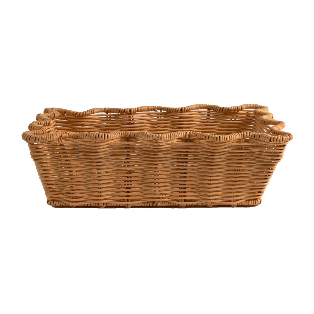 Pick a Poppy Scallop Rattan basket Natural 20x30 cm – image 1