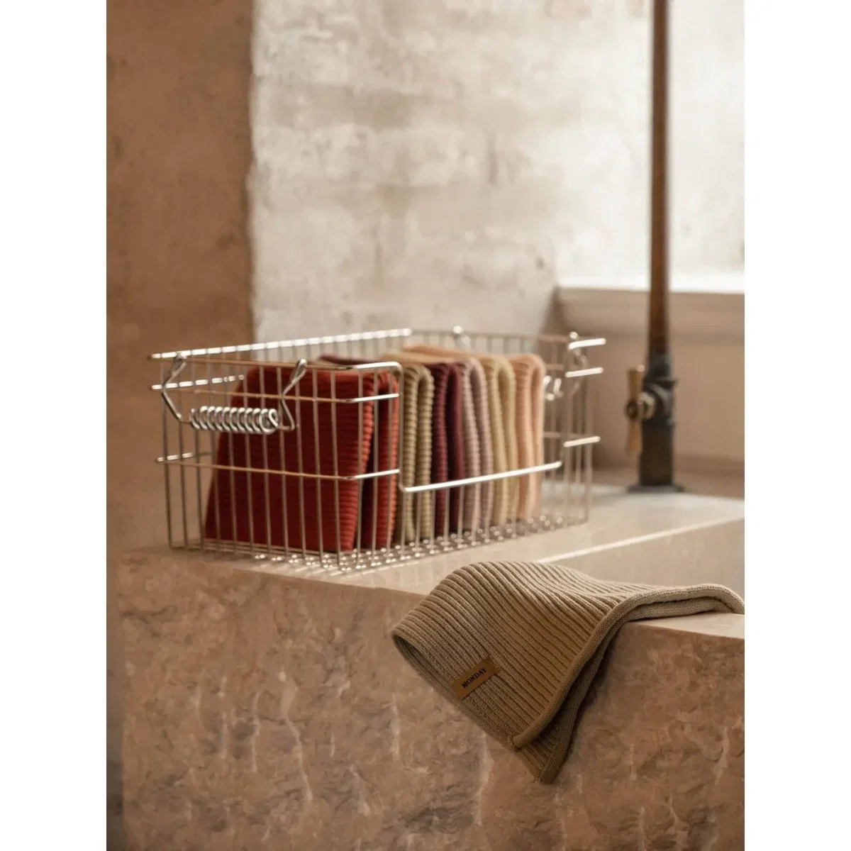 Ferm Living Cala stackable basket 2-pack Stainless steel 28.7x18x13 cm – image 2