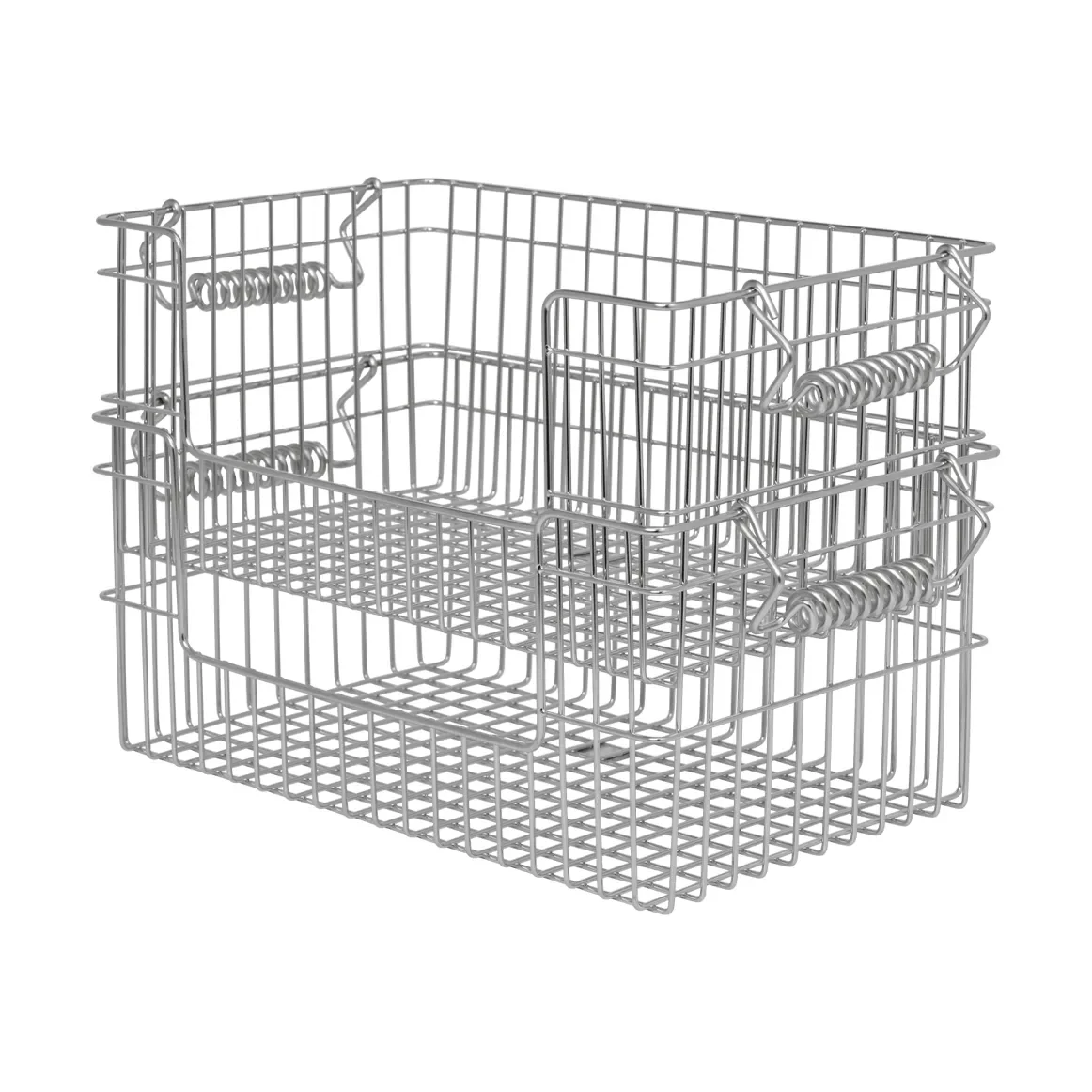 Ferm Living Cala stackable basket 2-pack Stainless steel 28.7x18x13 cm – image 4