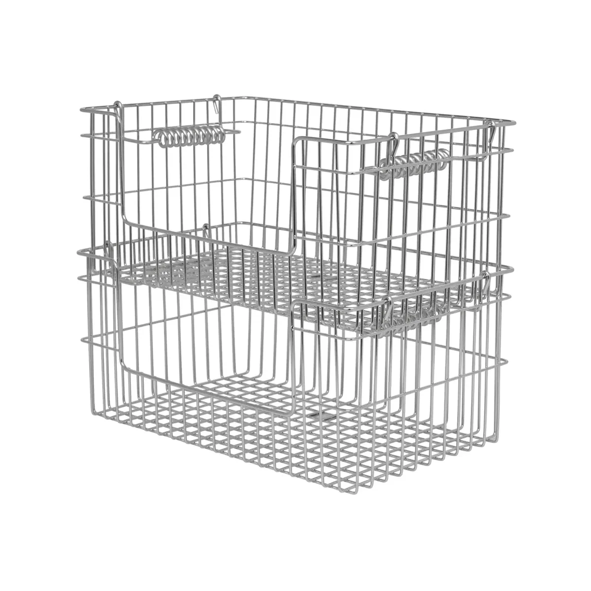 Ferm Living Cala stackable basket 2-pack Stainless steel 28.7x18x13 cm – image 1