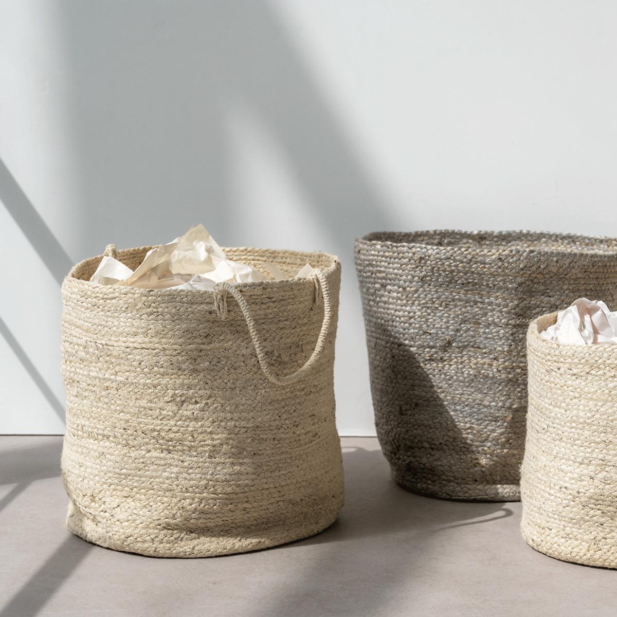 UNC storage basket with handle Ø40 cm Blond – image 2