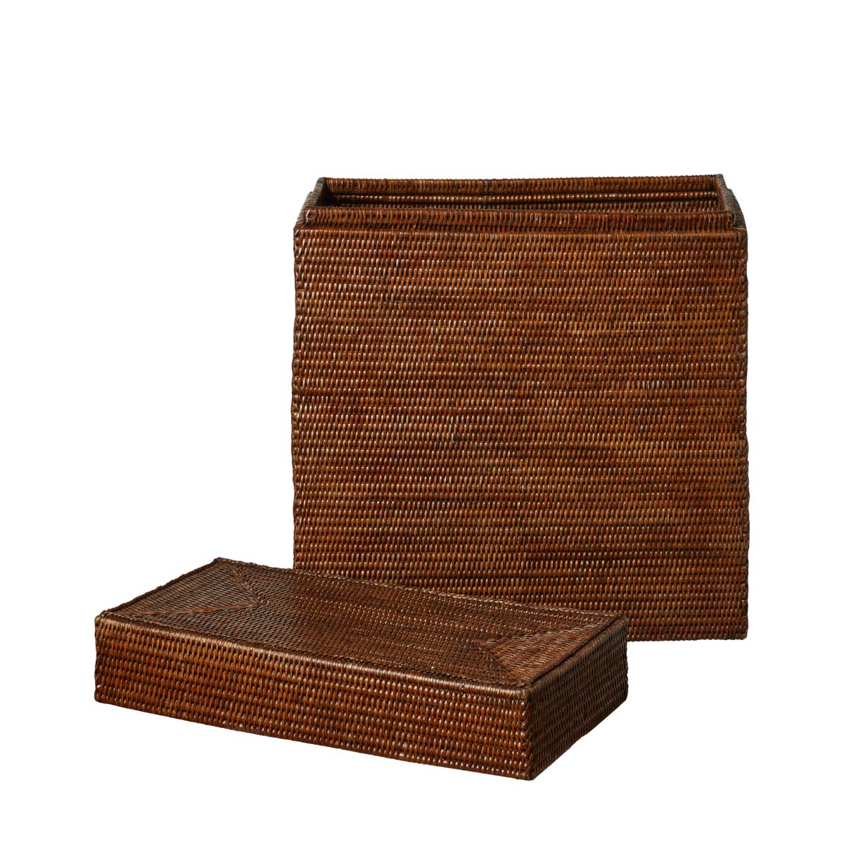 Tisser Rattan Lidded Basket - Brown – image 4