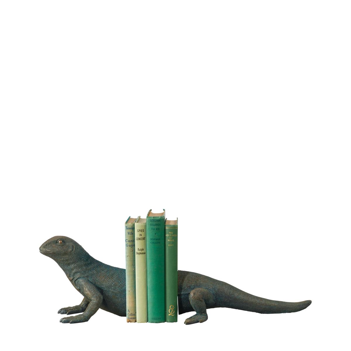 Gazing Lizard Bookends - Metallic Black – image 2