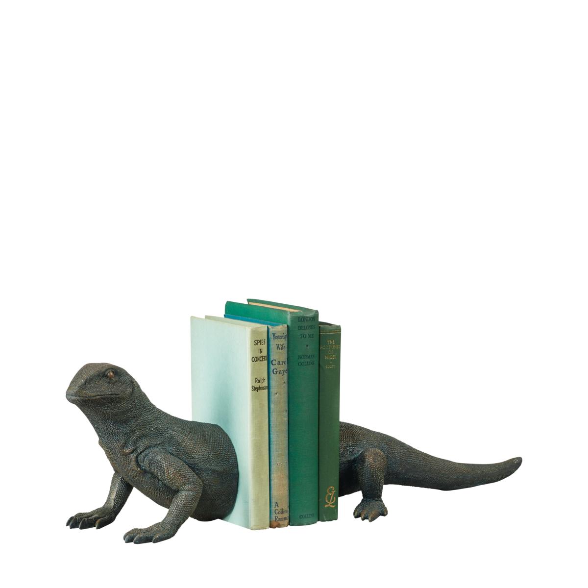 Gazing Lizard Bookends - Metallic Black – image 4