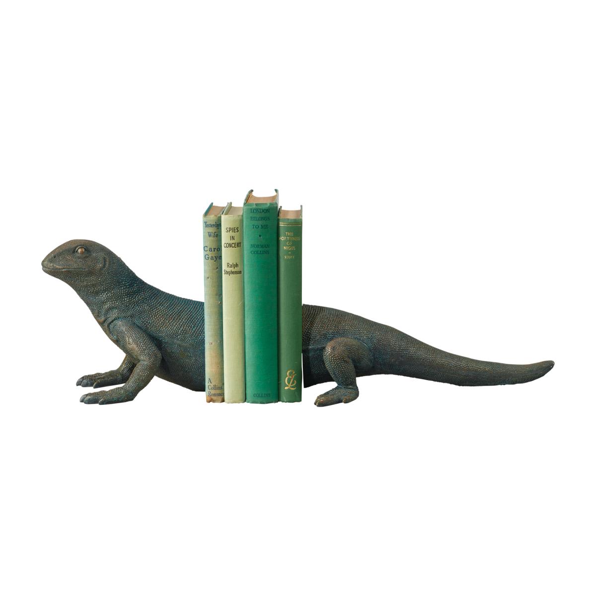 Gazing Lizard Bookends - Metallic Black – image 1