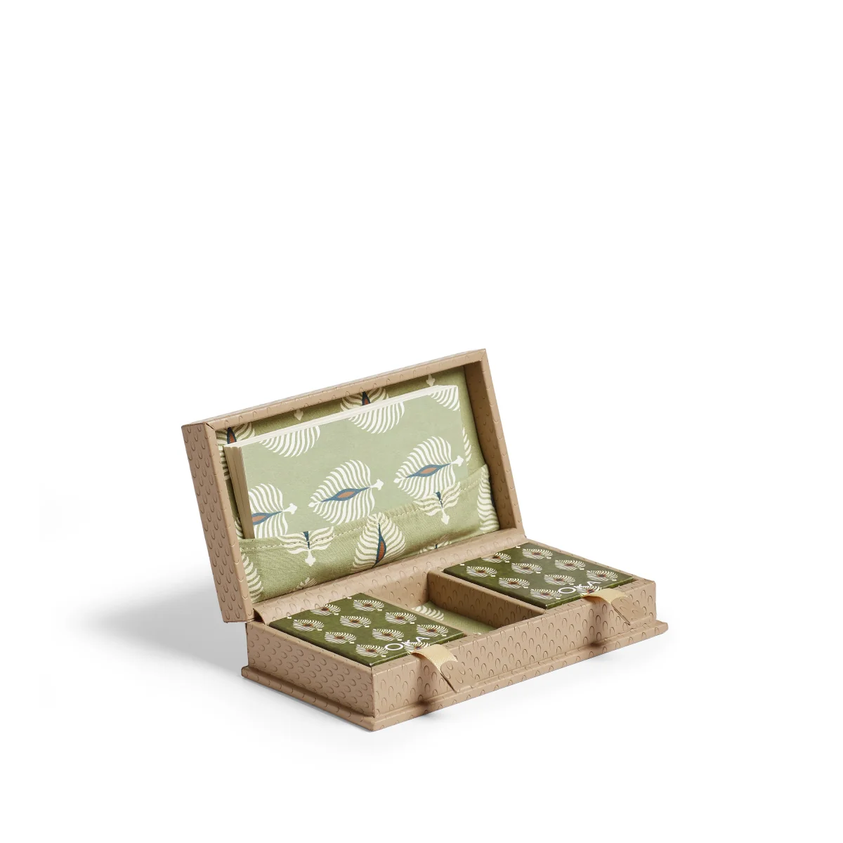 OKA, Emsworth Playing Card Holder with Ocellus Printed Stationary - Taupe, Storage Box – image 2