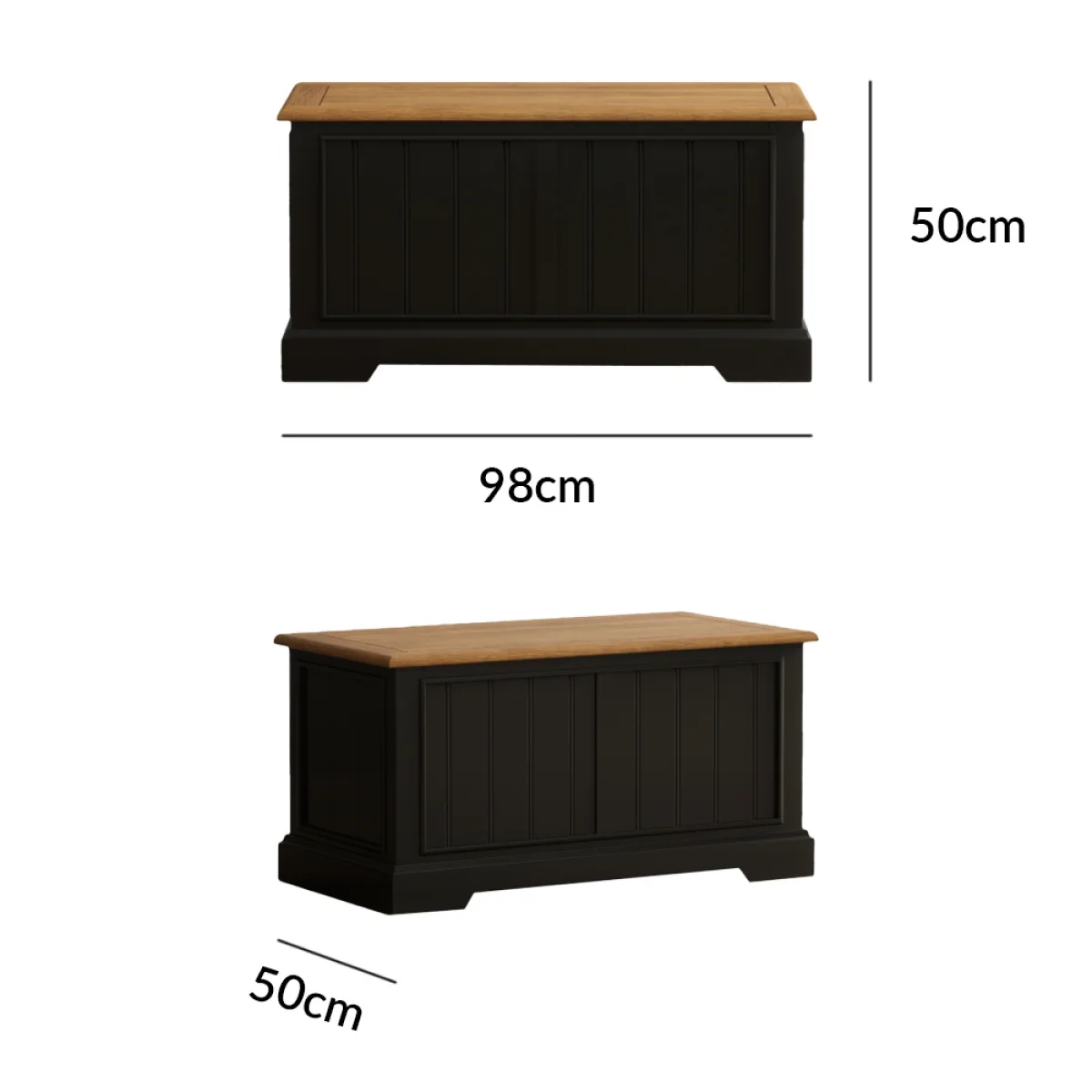 Charlton Oak and Black Painted Blanket Box – image 8