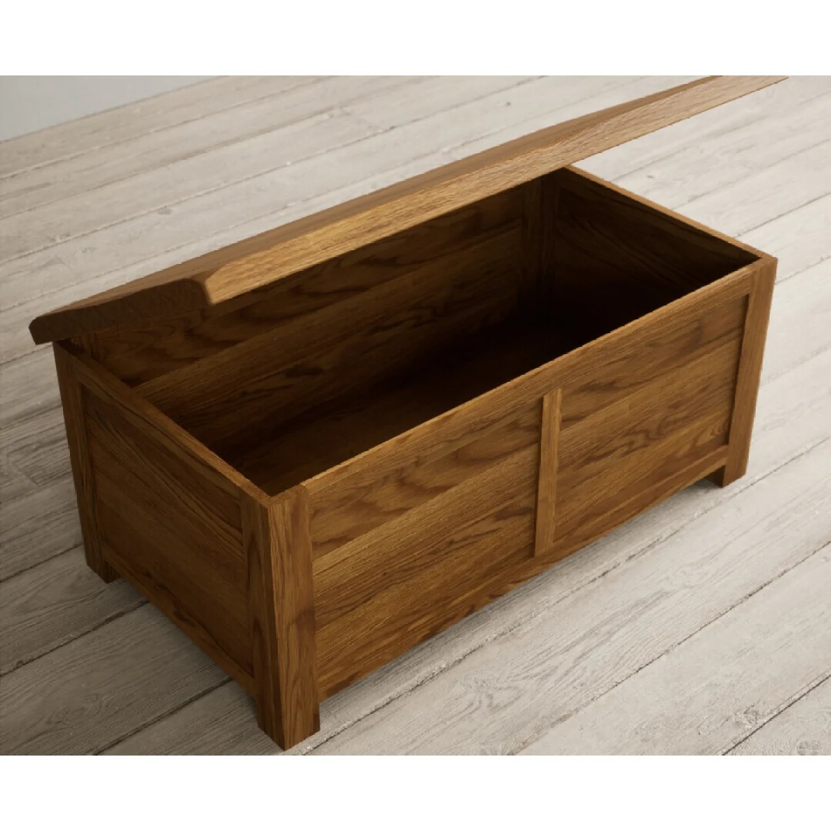 Harrogate Rustic Solid Oak Blanket Box – image 6