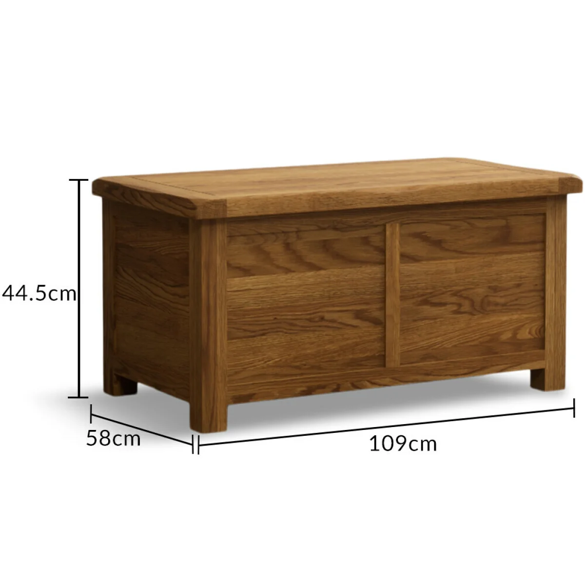 Harrogate Rustic Solid Oak Blanket Box – image 8