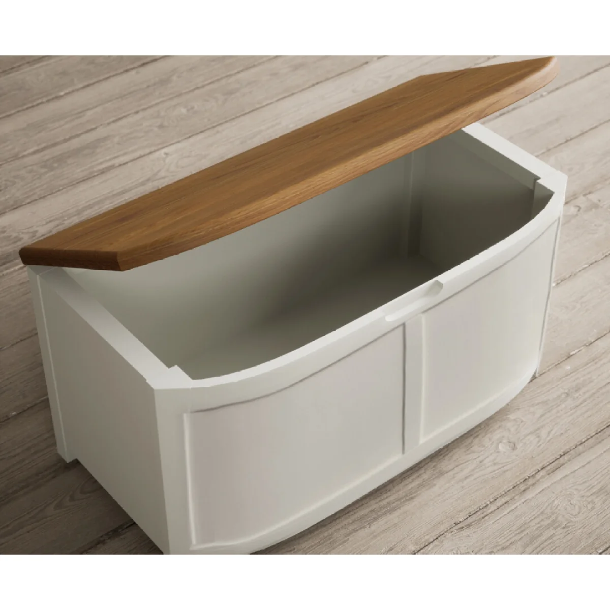 Bradwell Oak and Signal White Painted Blanket Box – image 6